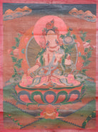 White Tara Antique Thangka Painting for wall decor.