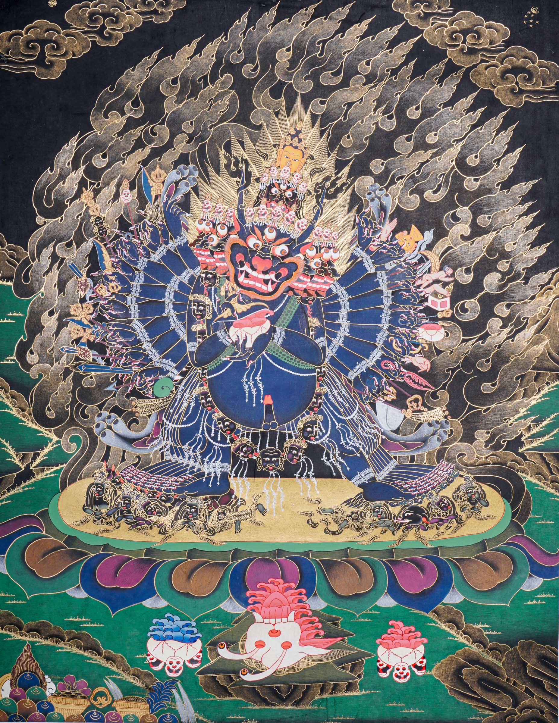 Yamantaka Thangka Painting for wall hanging decor.