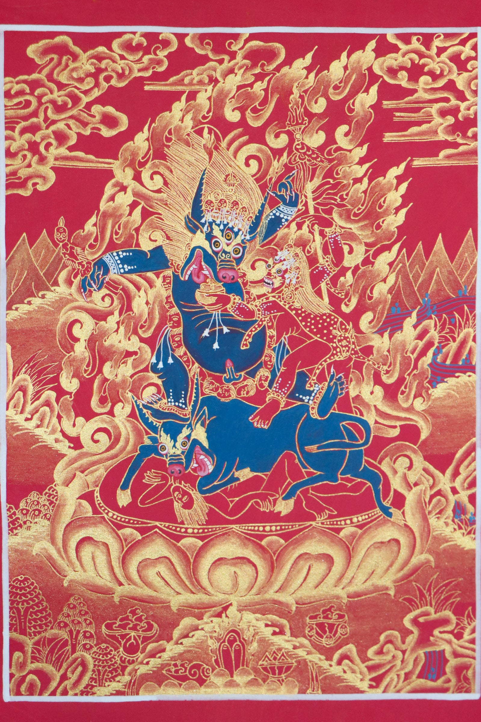 Yamantaka Thangka for transformation of hostile energy into knowledge and empathy.