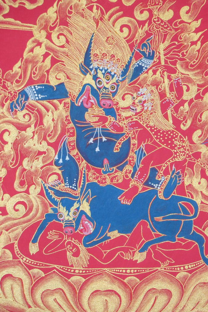 Yamantaka Thangka for transformation of hostile energy into knowledge and empathy.