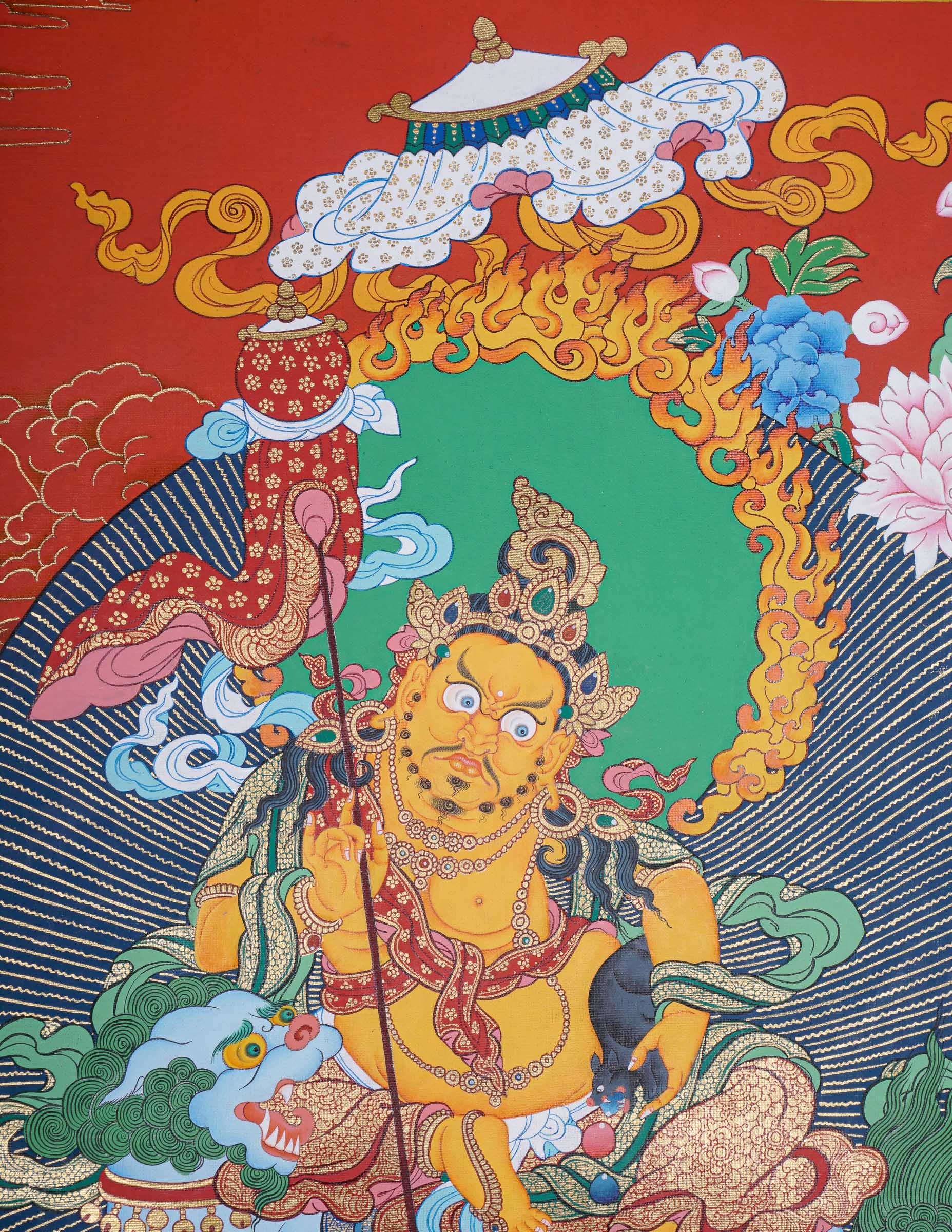 Zambala Thangka Painting for wealth and prosperity.