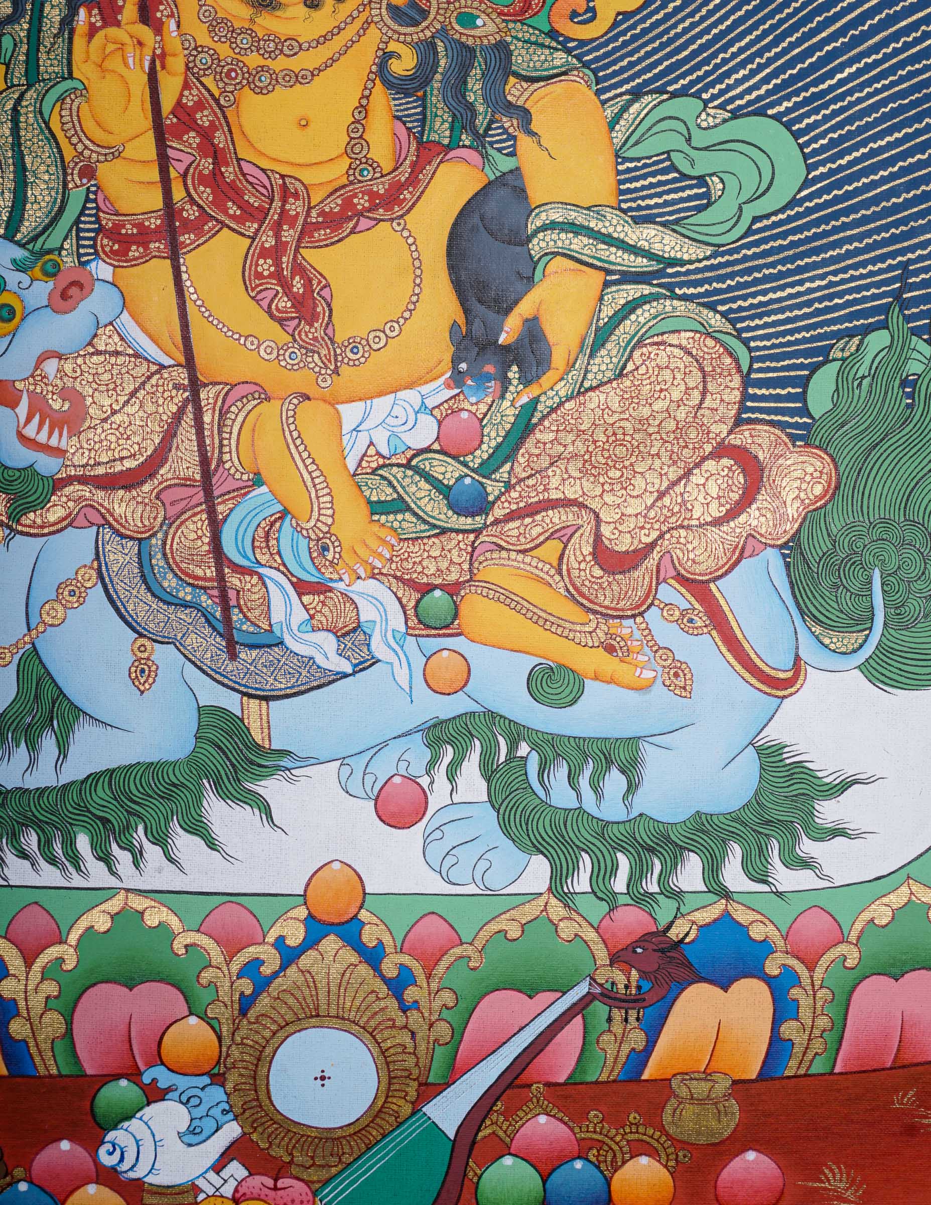 Zambala Thangka Painting for wealth and prosperity.