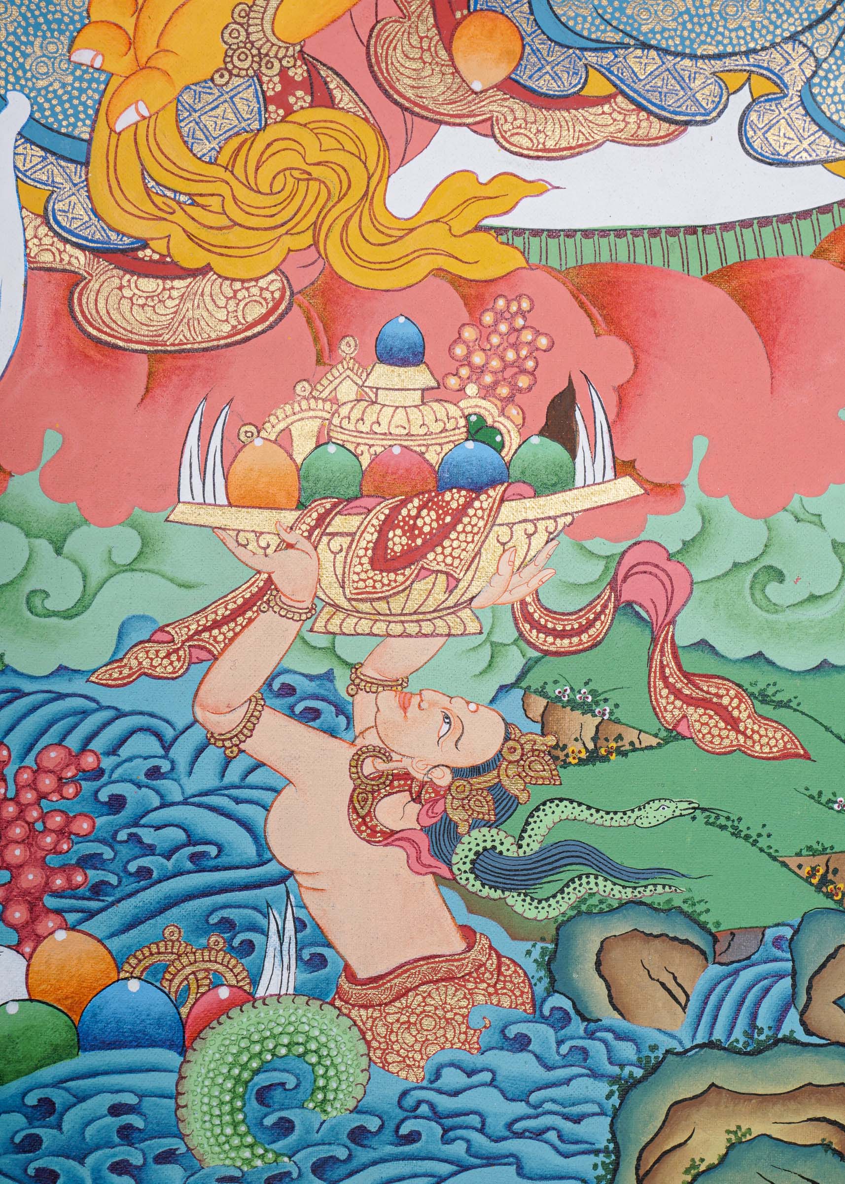 Zambala Thangka Painting for wall hanging decor.