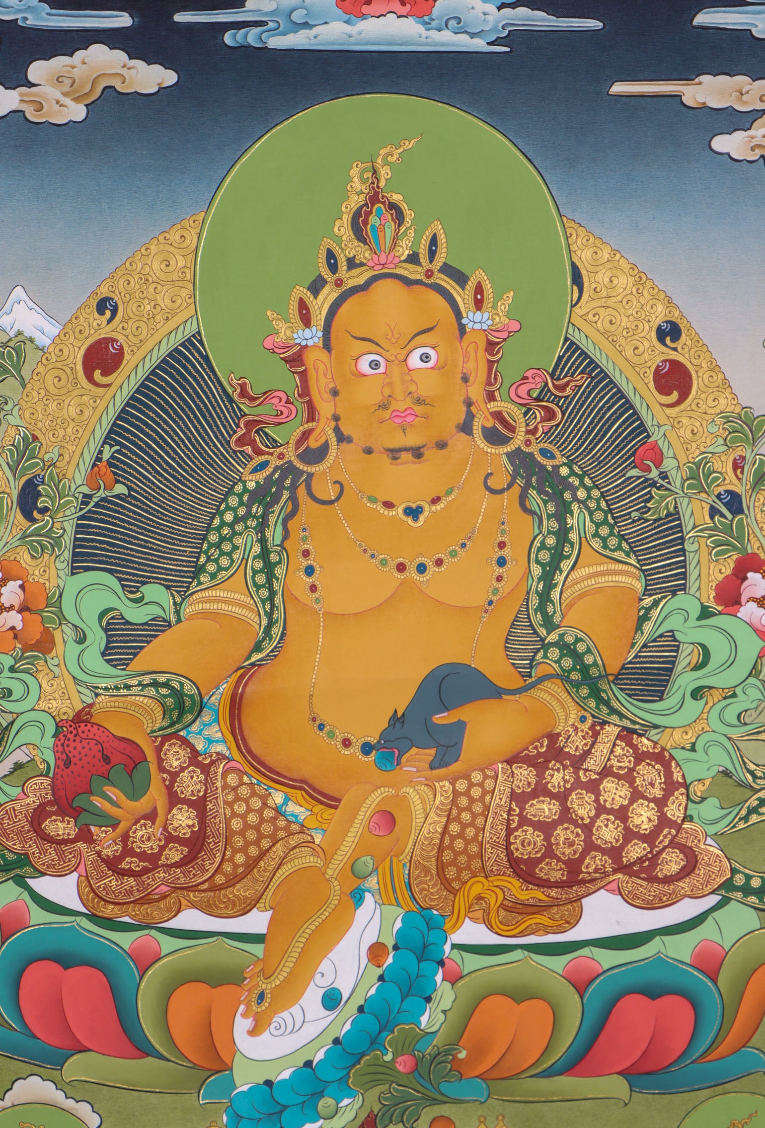 Zambala Thangka Painting for both material and spiritual wealth.