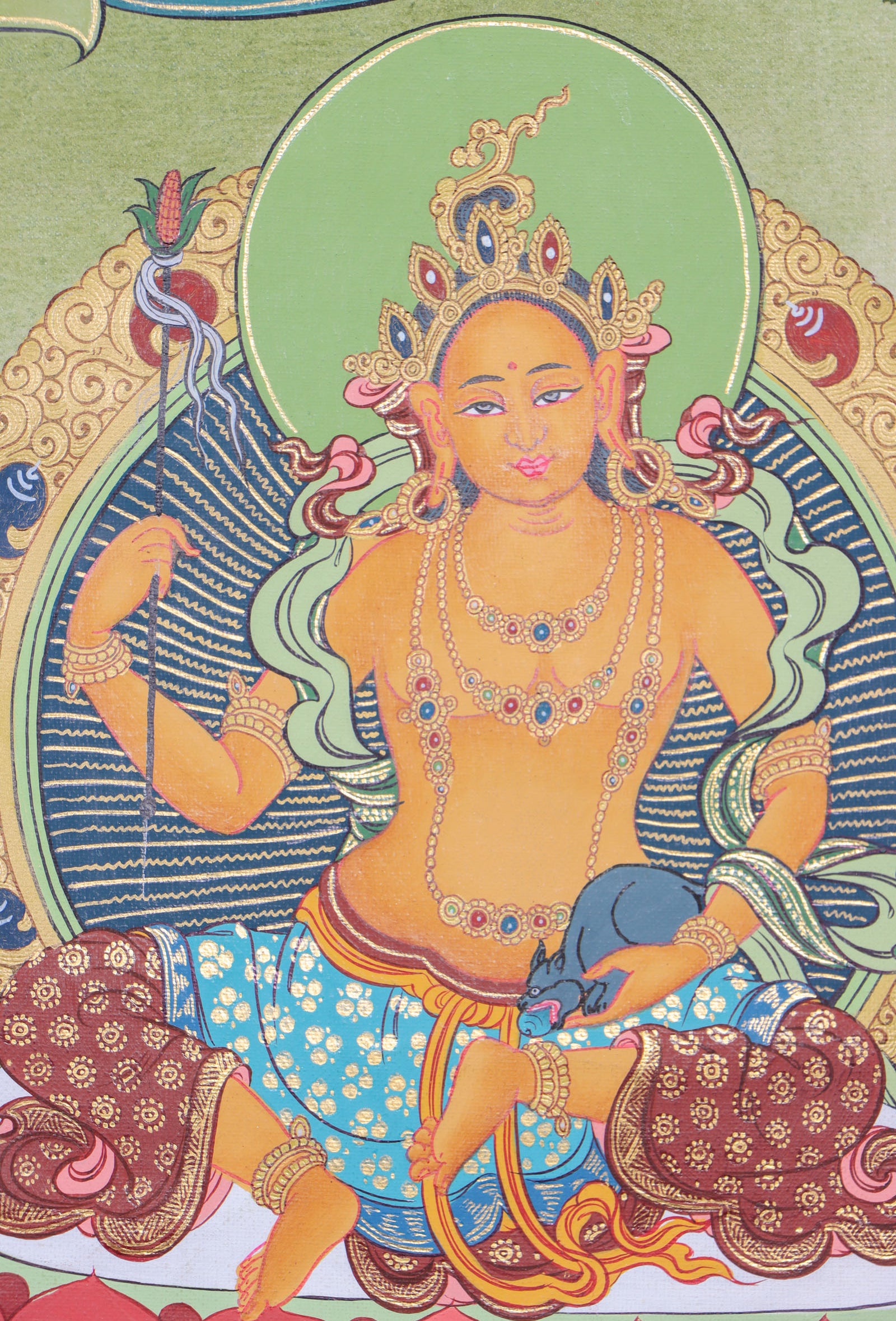 Zambala Thangka Painting for both material and spiritual wealth.