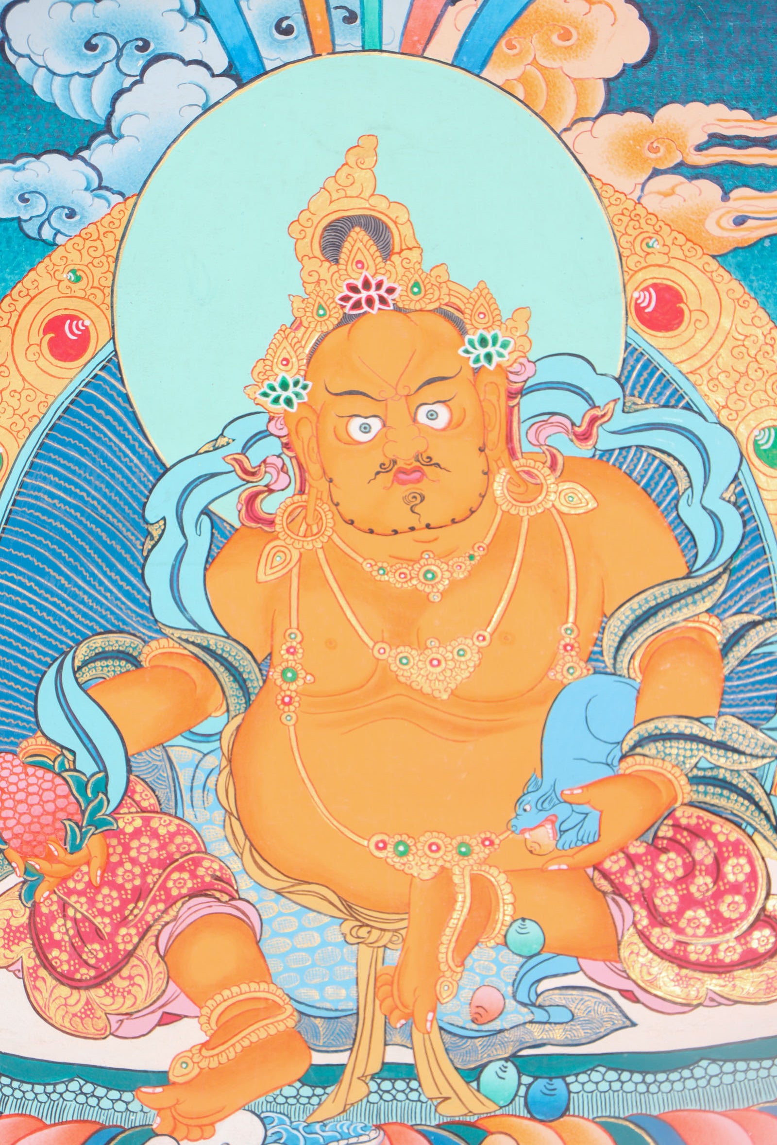 Zambala Thangka Painting for prosperity and abundance.