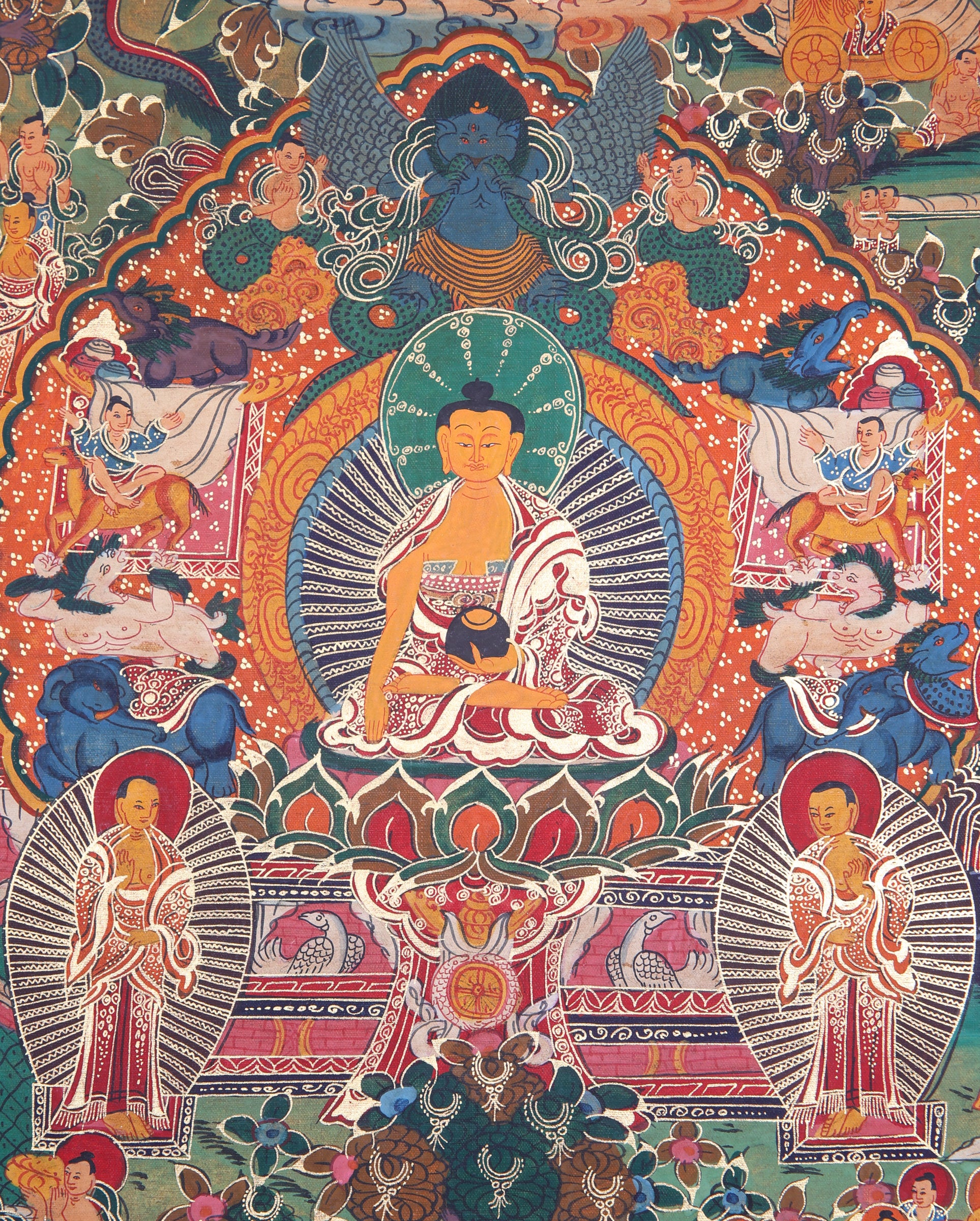Buddha Life Thangka Painting for wall decor.