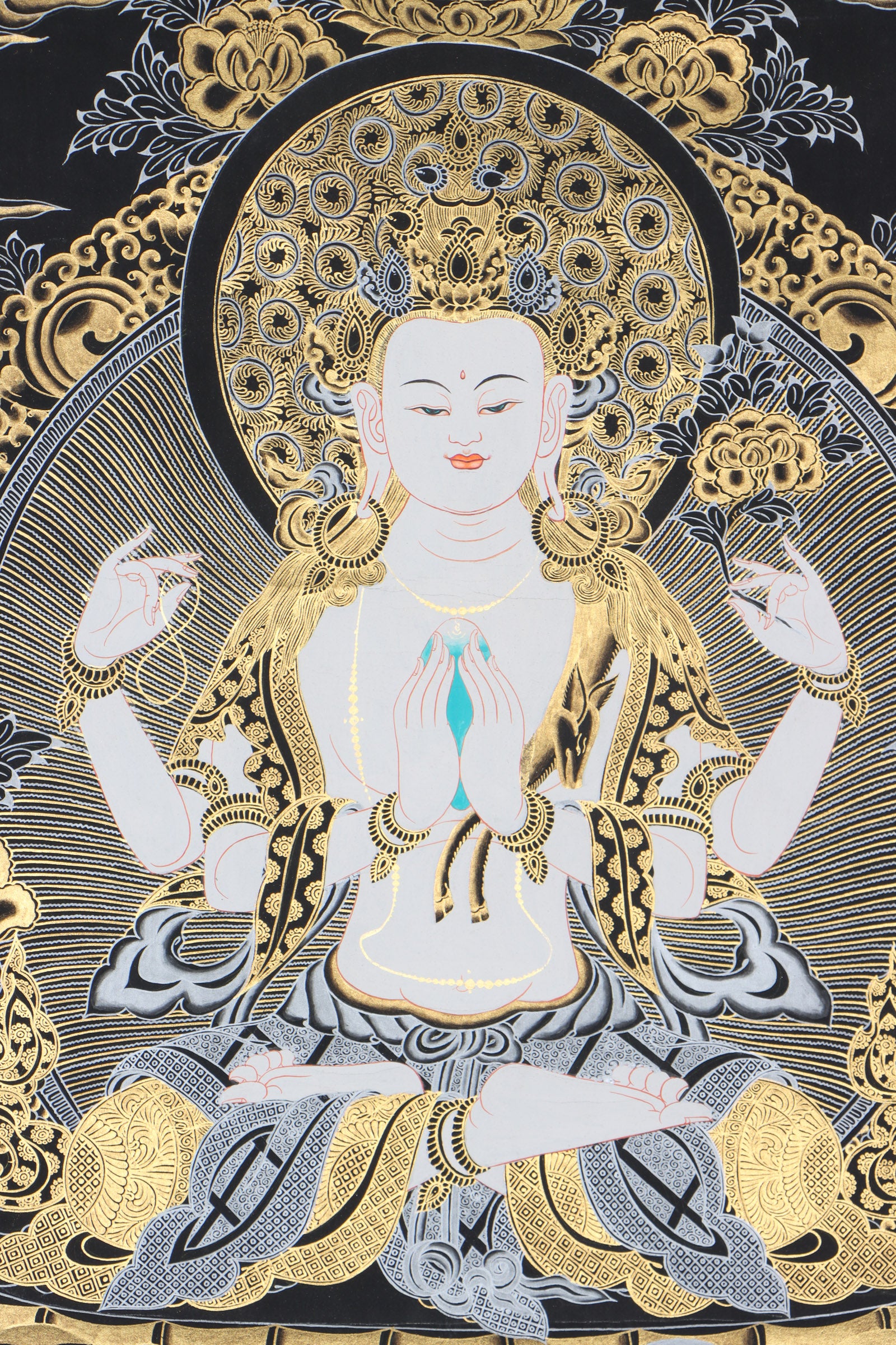 Chengresi Thangka Painting for wall hanging decor.