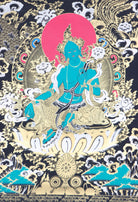 Green Tara Thangka Painting for peace, longevity, and affluence.