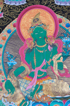 Green Tara Thangka for mediation and spiritual.