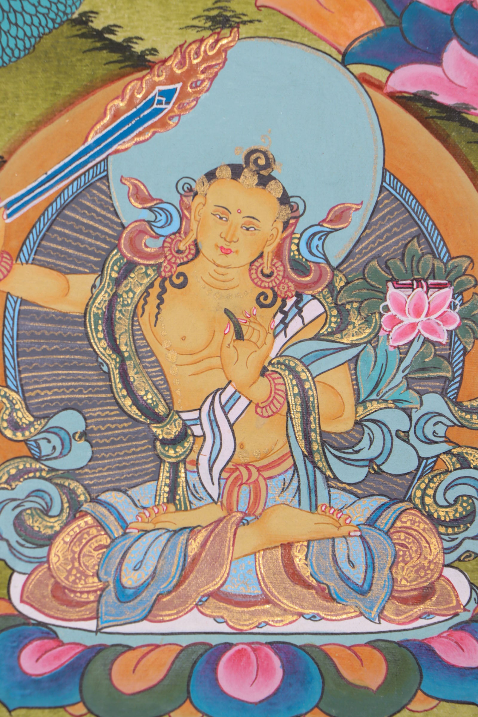 Green Tara Thangka Painting for mediation practices.