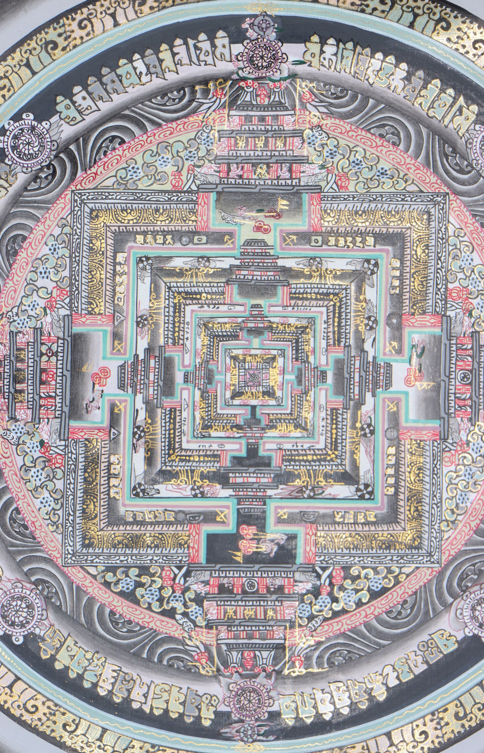 Kalachakra Mandala Brocade Thangka for meditation.