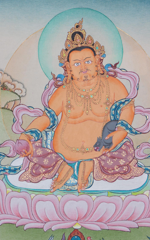 Zambala Thangka Painting - Buddhism Thangka art for fortune and Abundance