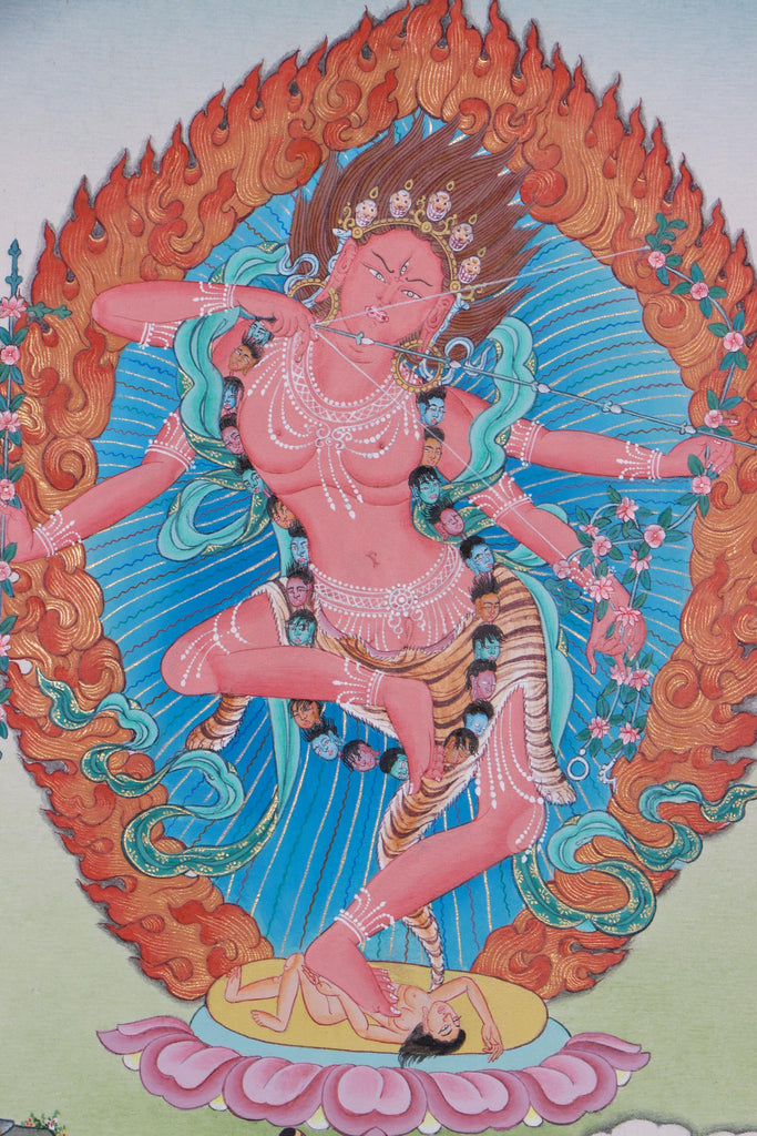 Kurukulla wrathful deity thangka painting for Yogini Practioner 