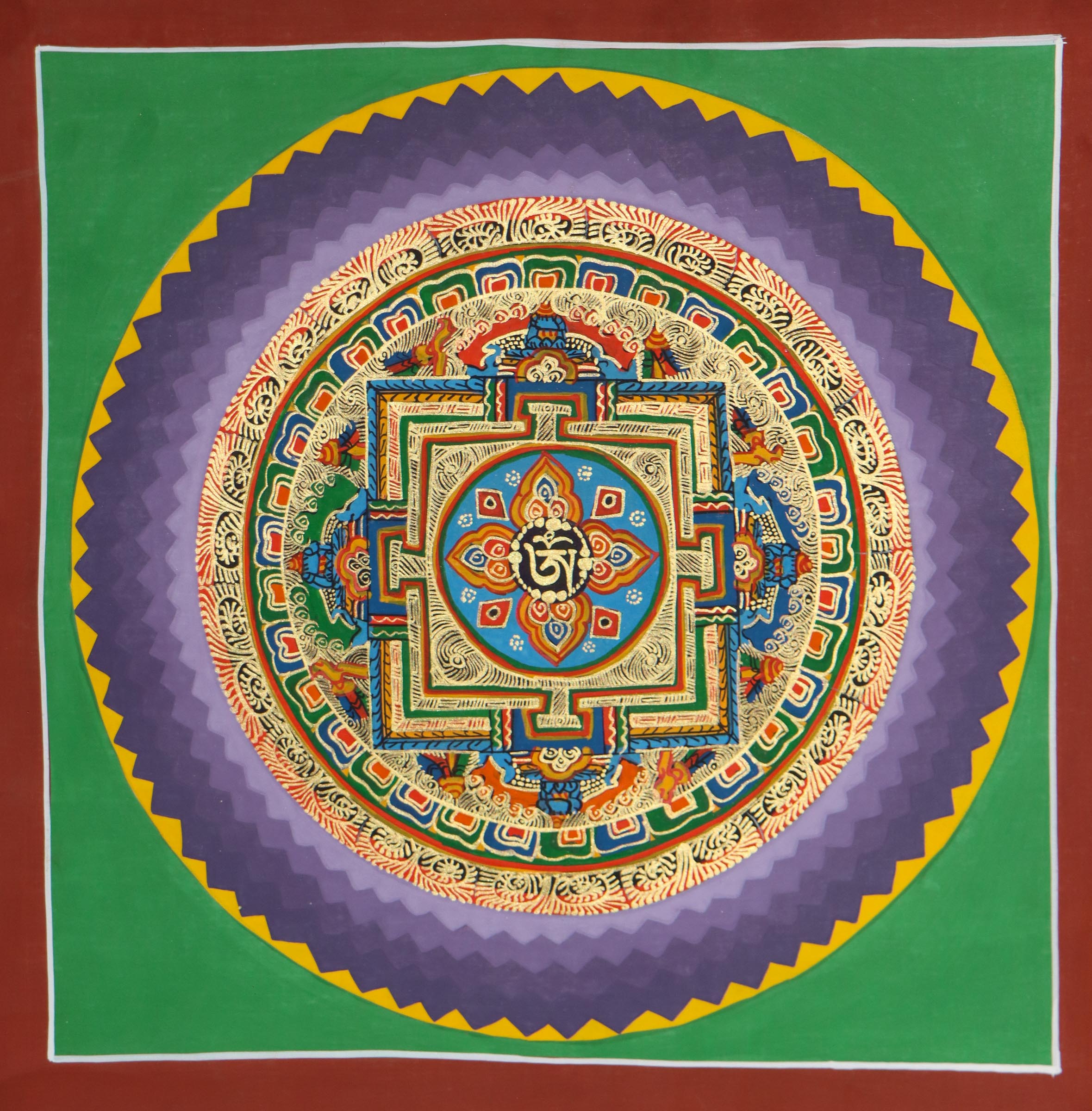  Lotus Cosmos Mandala with om symbol 