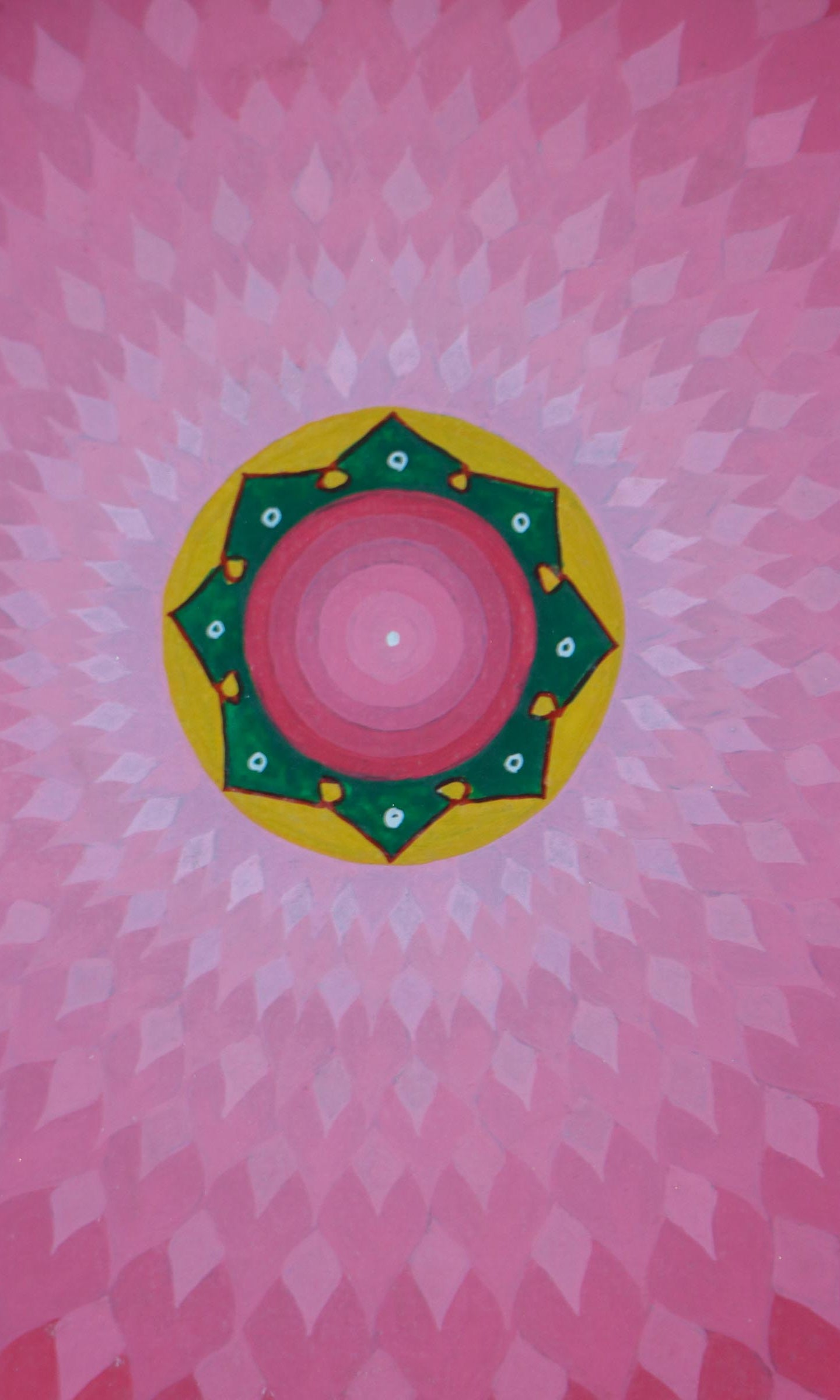 Pink Lotus Cosmos Mandala Thangka for meditation practice .