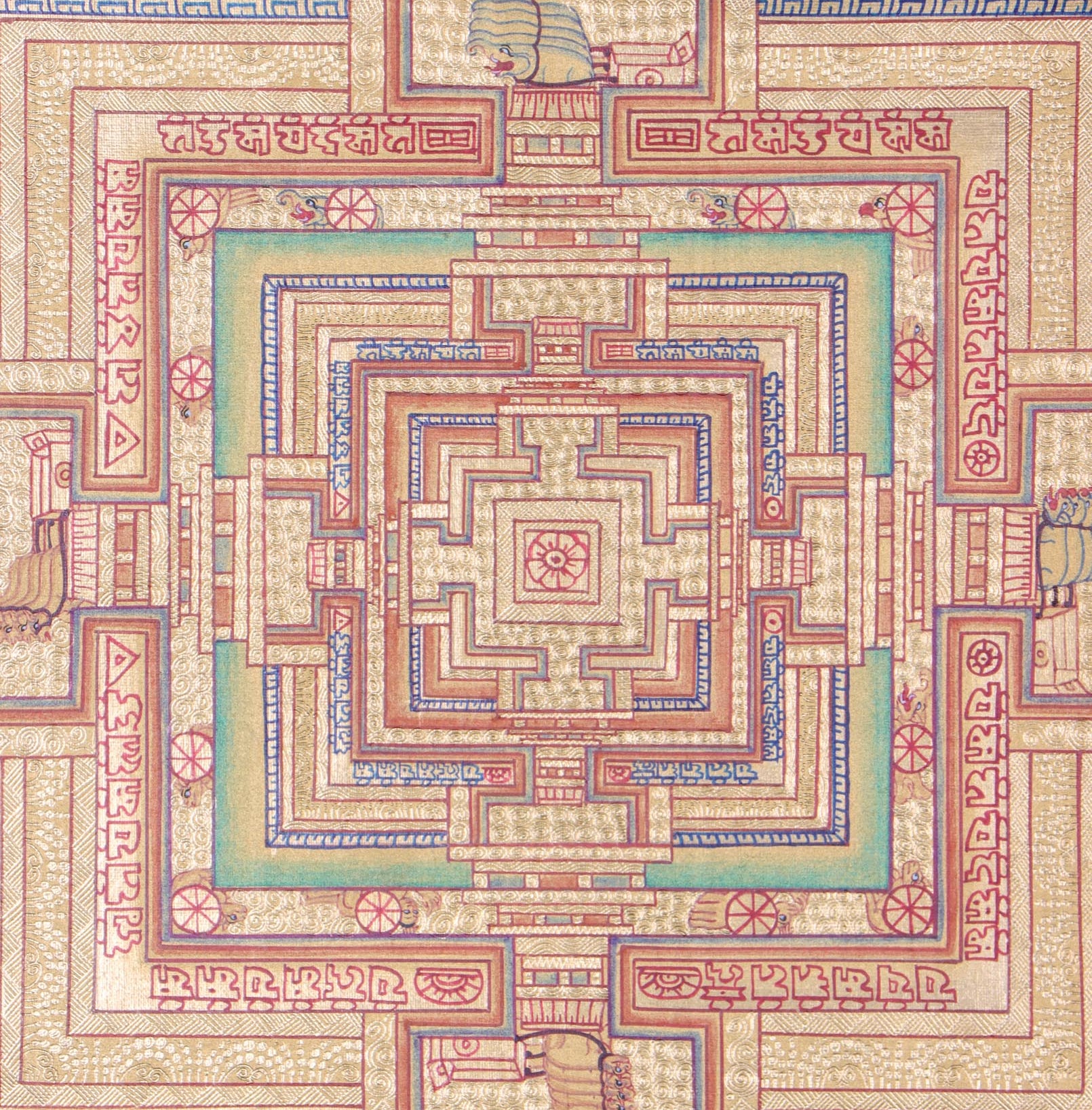 Kalachakra Mantra Mandala made by the skilled artisans .