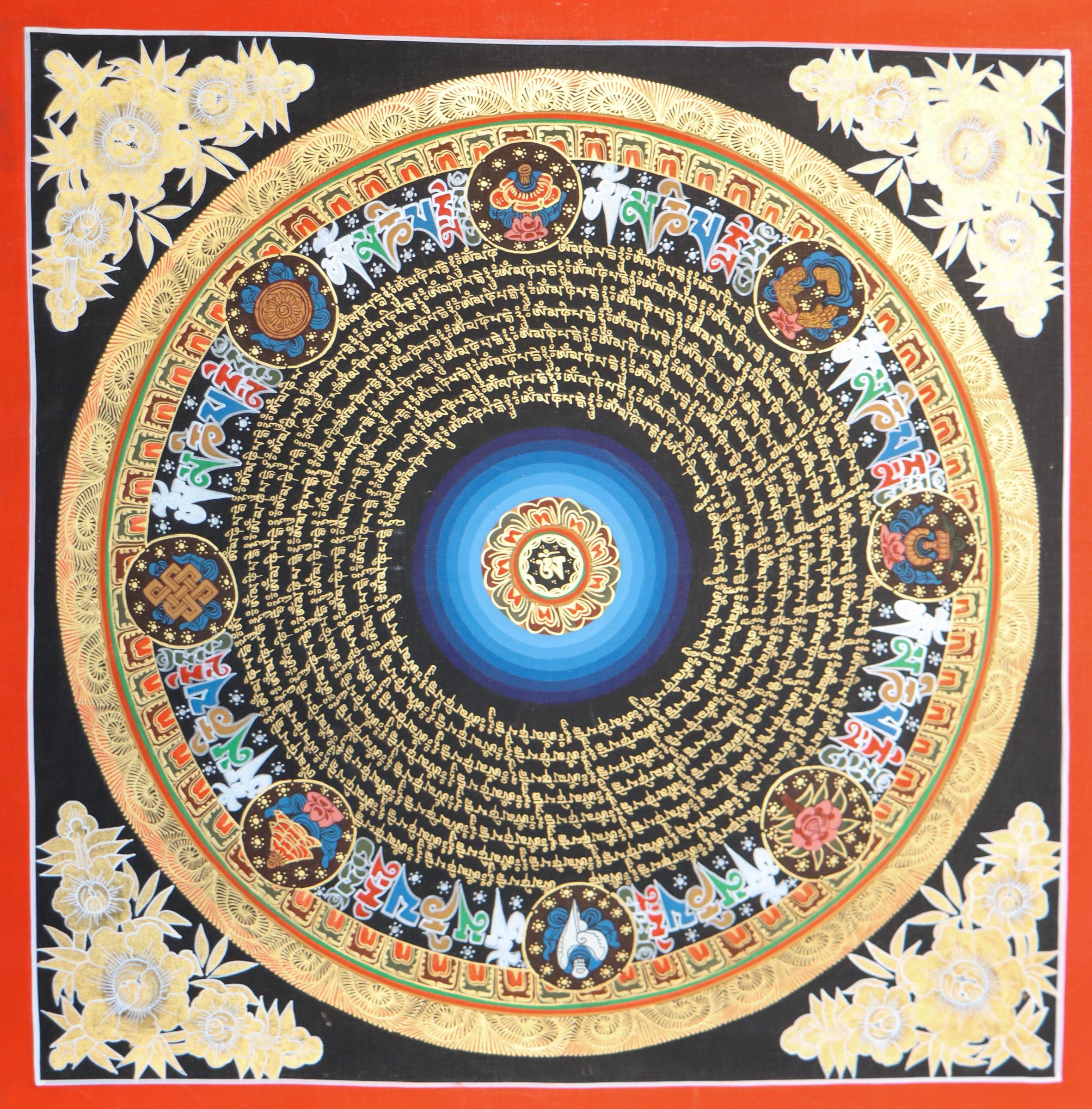 Blue Mantra Mandala  LuckyThanka – Lucky Thanka