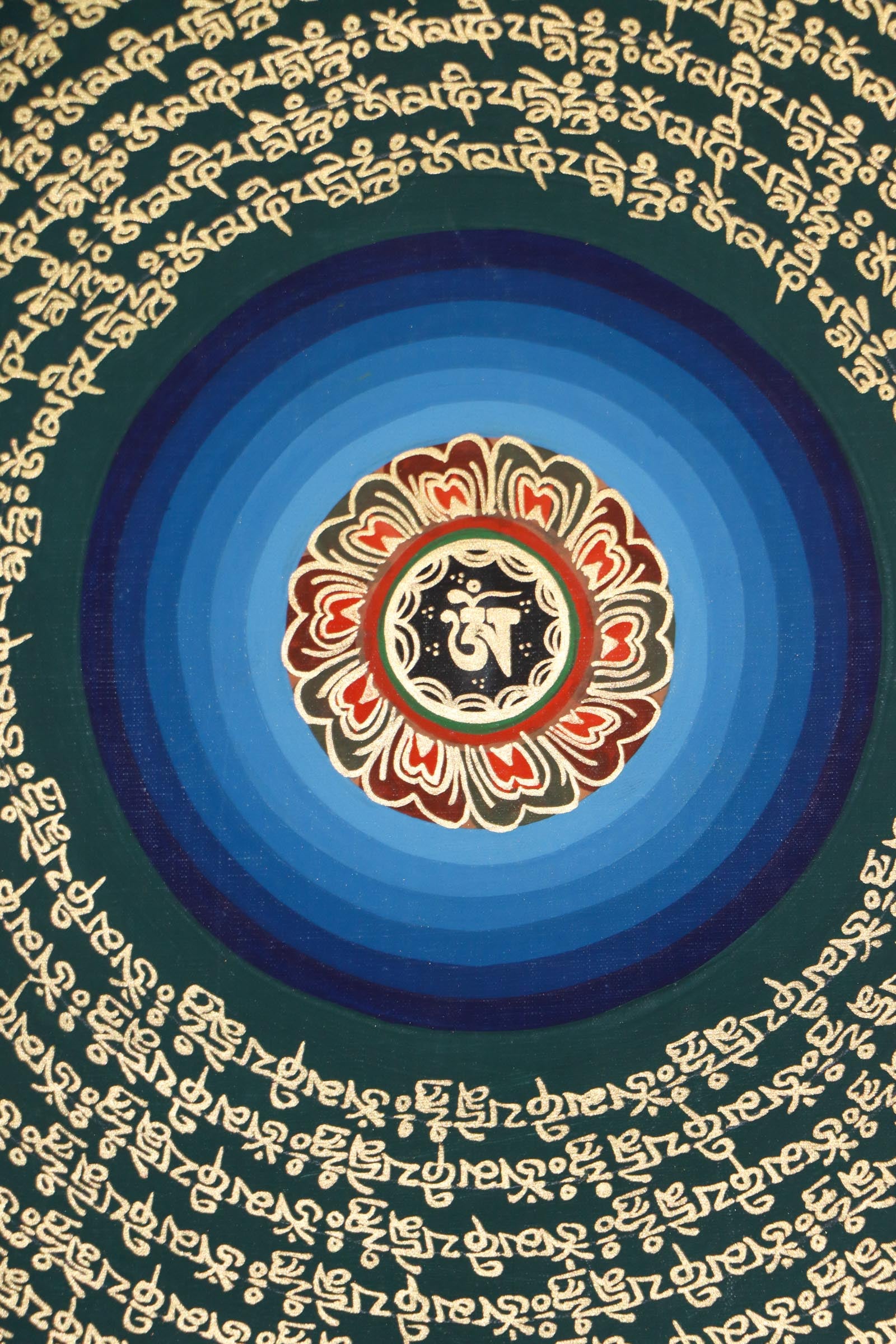 Beautiful  Mantra Mandala Thangka for wall decor .