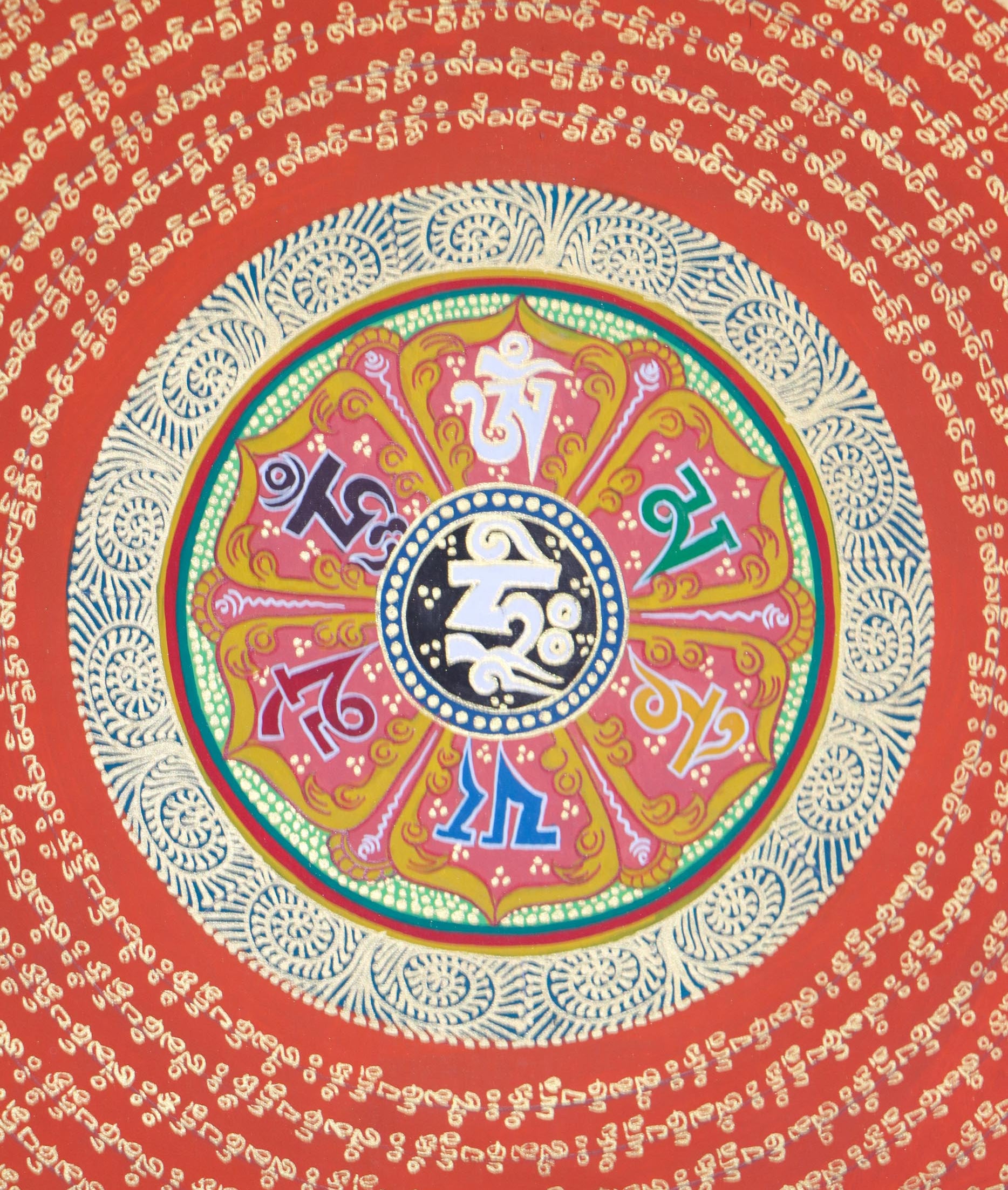 Mantra Mandala Thangka for meditation and spirituality .
