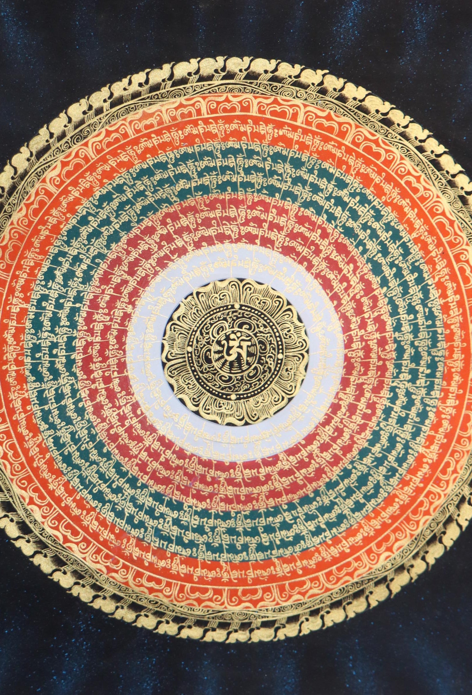 Mantra Mandala Thangka made up of cotton canvas .