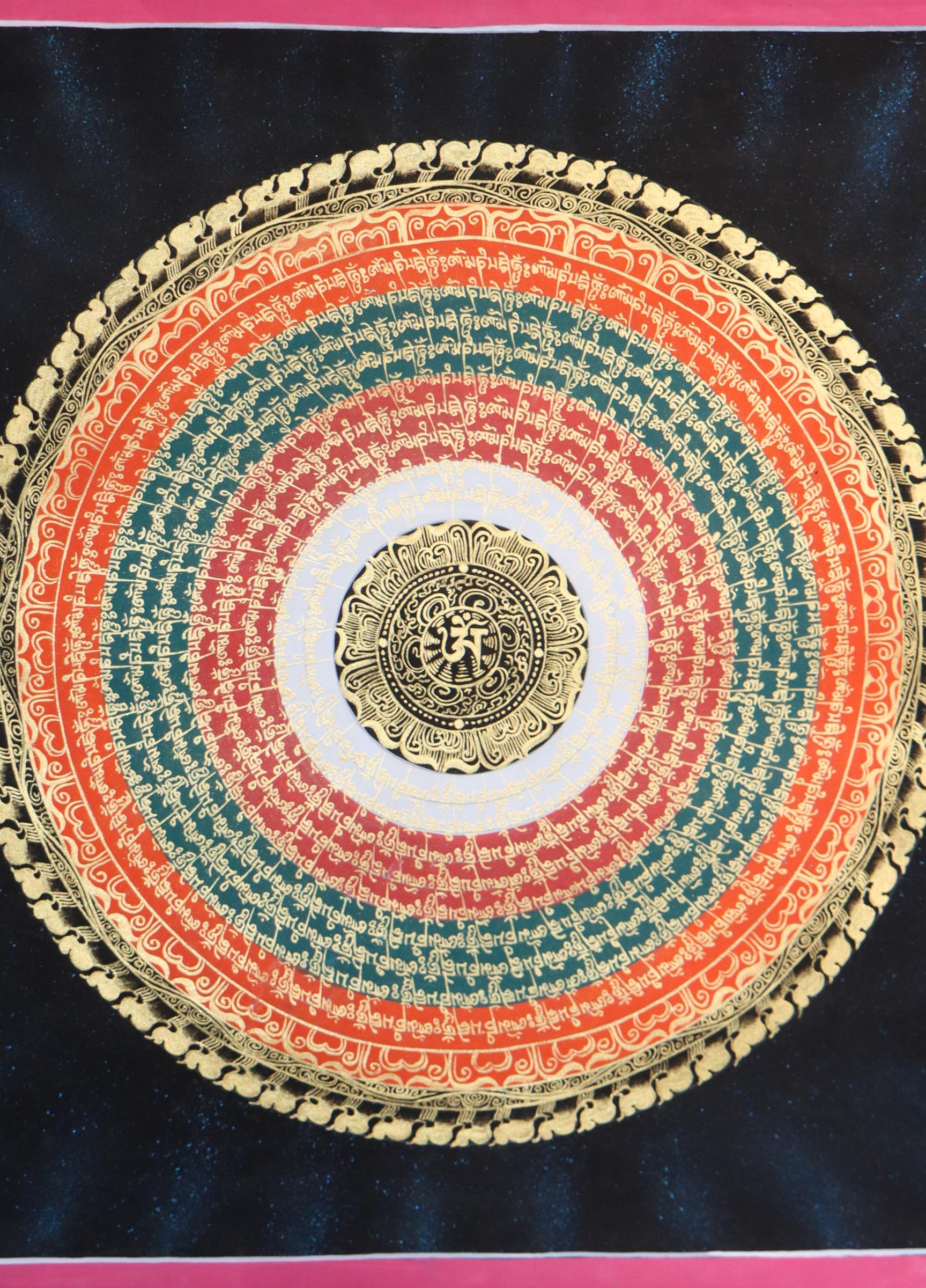 Mantra Mandala Thangka  made up of cotton canvas .