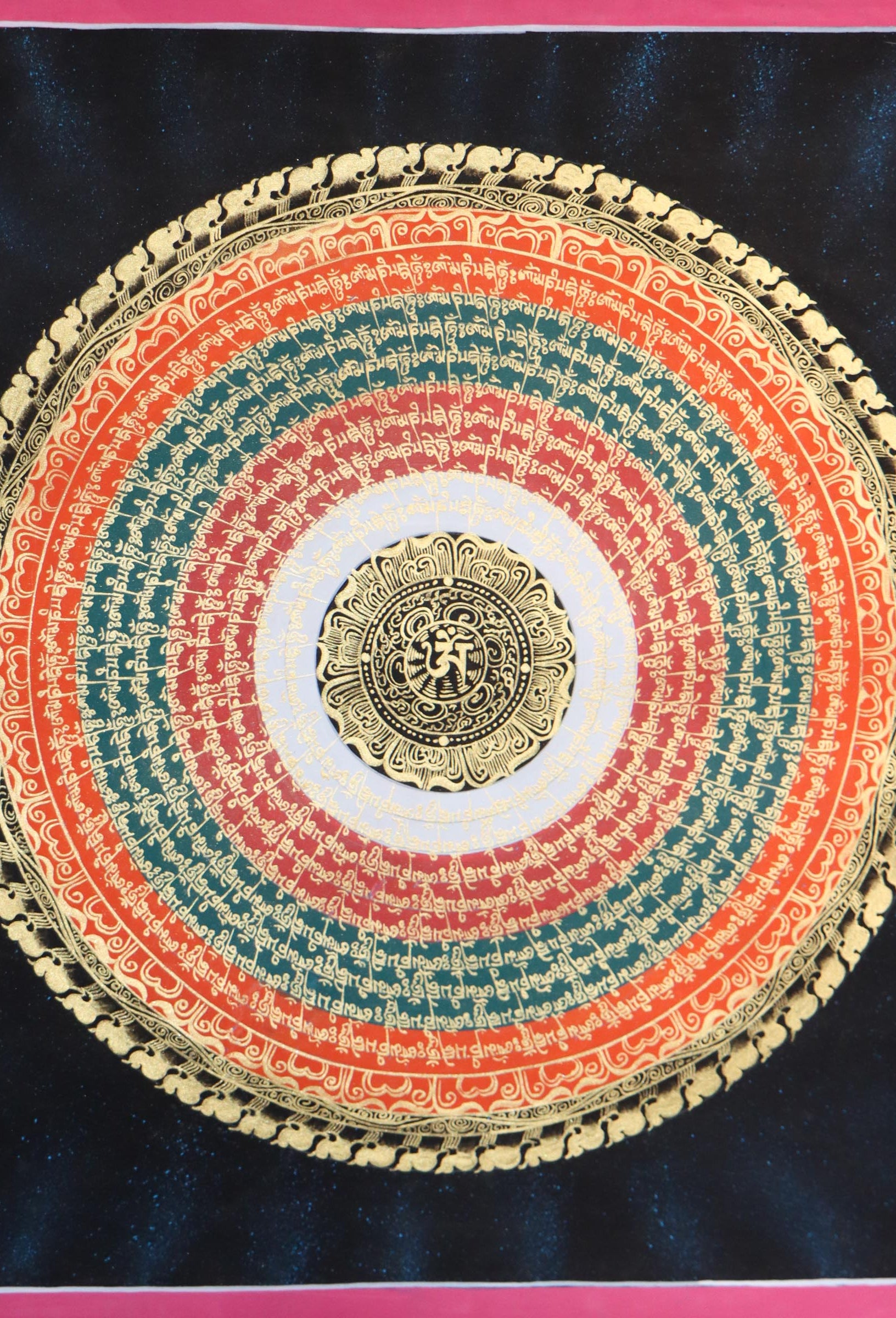 Mantra Mandala Thangka  made up of cotton canvas .
