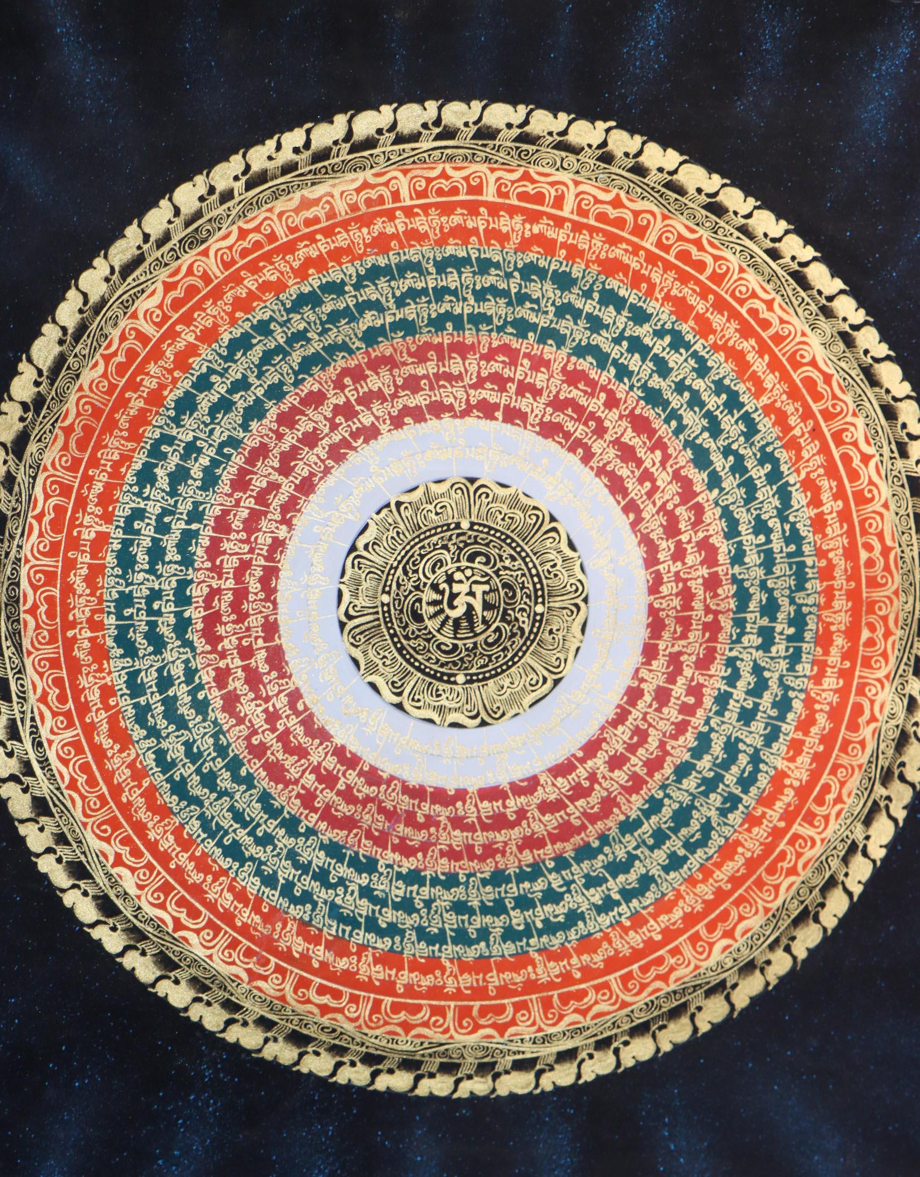 Mantra Mandala Thangka made up of cotton canvas .