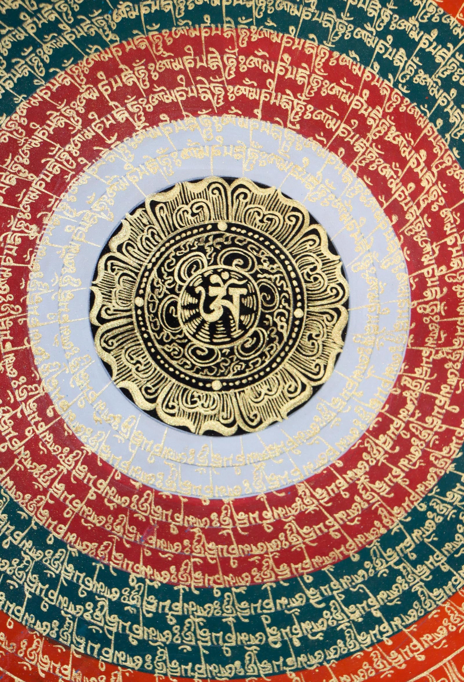 Mantra Mandala Thangka made up of cotton canvas .