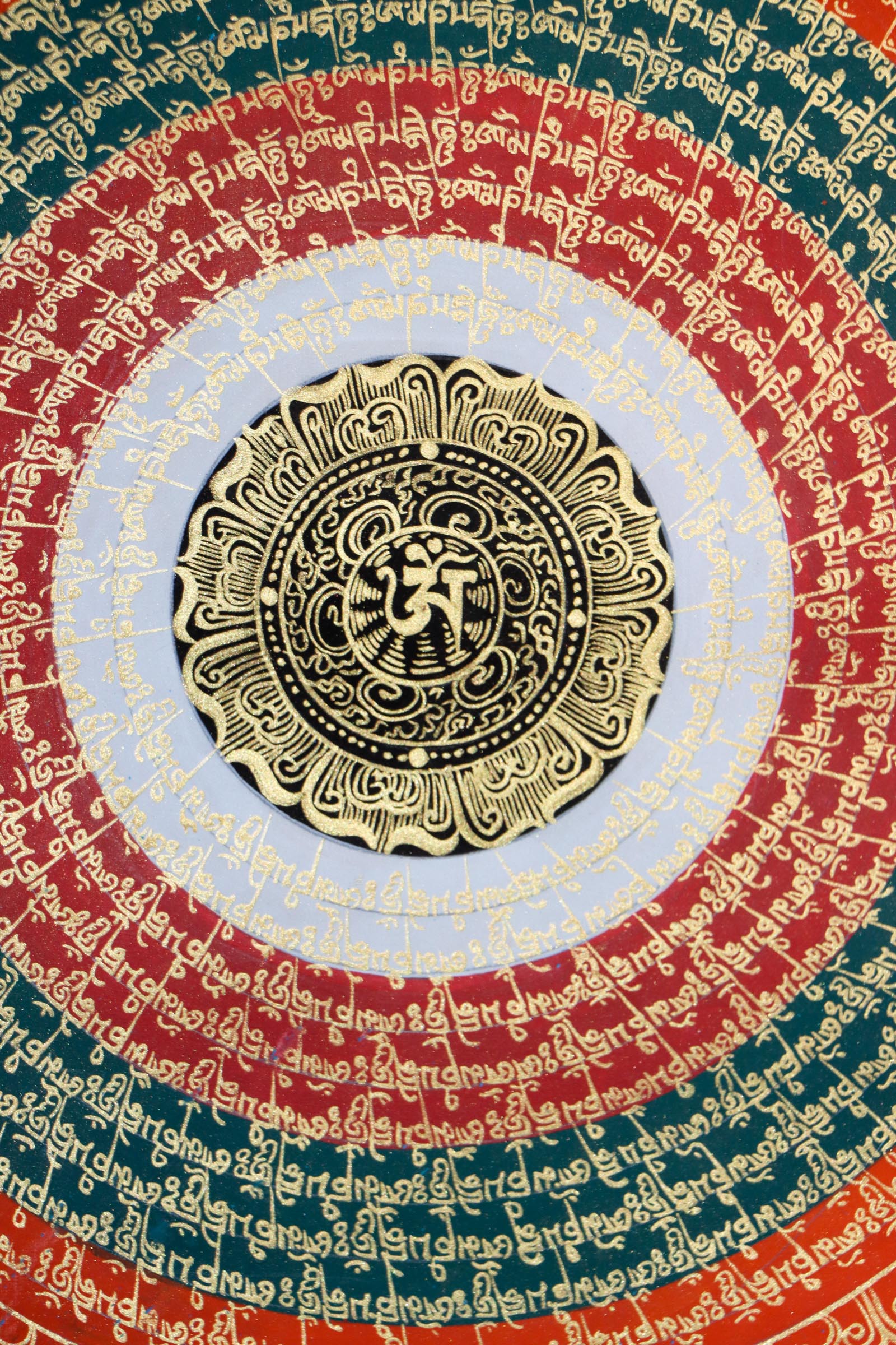 Mantra Mandala Thangka made up of cotton canvas .