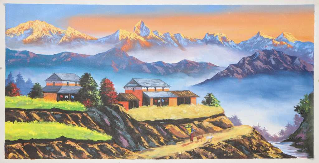 Oil Painting of Mount Everest for wall decor.
