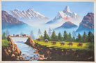 Oil Painting of Mt Everest with Beautiful Landscape - Lucky Thanka