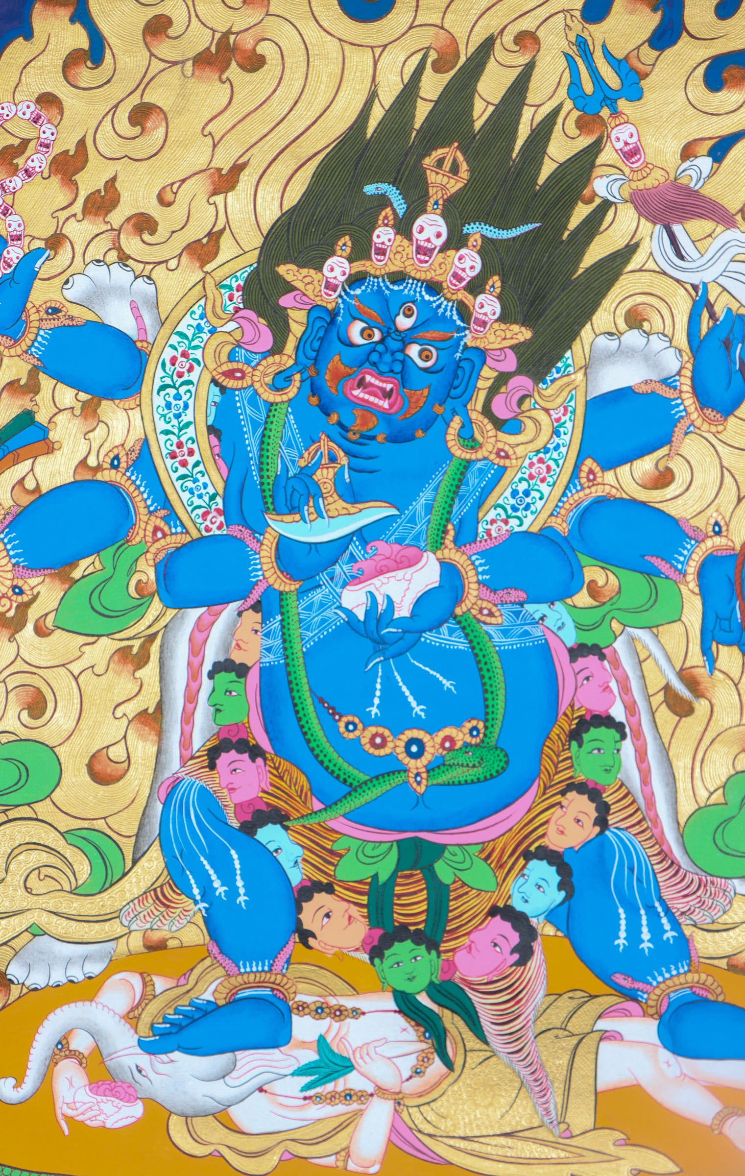 Mahakala Thangka Painting for providing protection and guidance to practitioner.