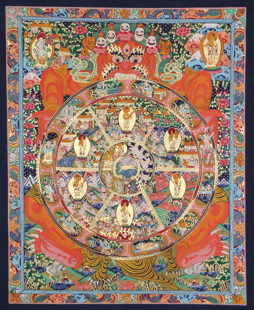 Wheel of life - Buddhism Thangka painting for way to enlightenmen