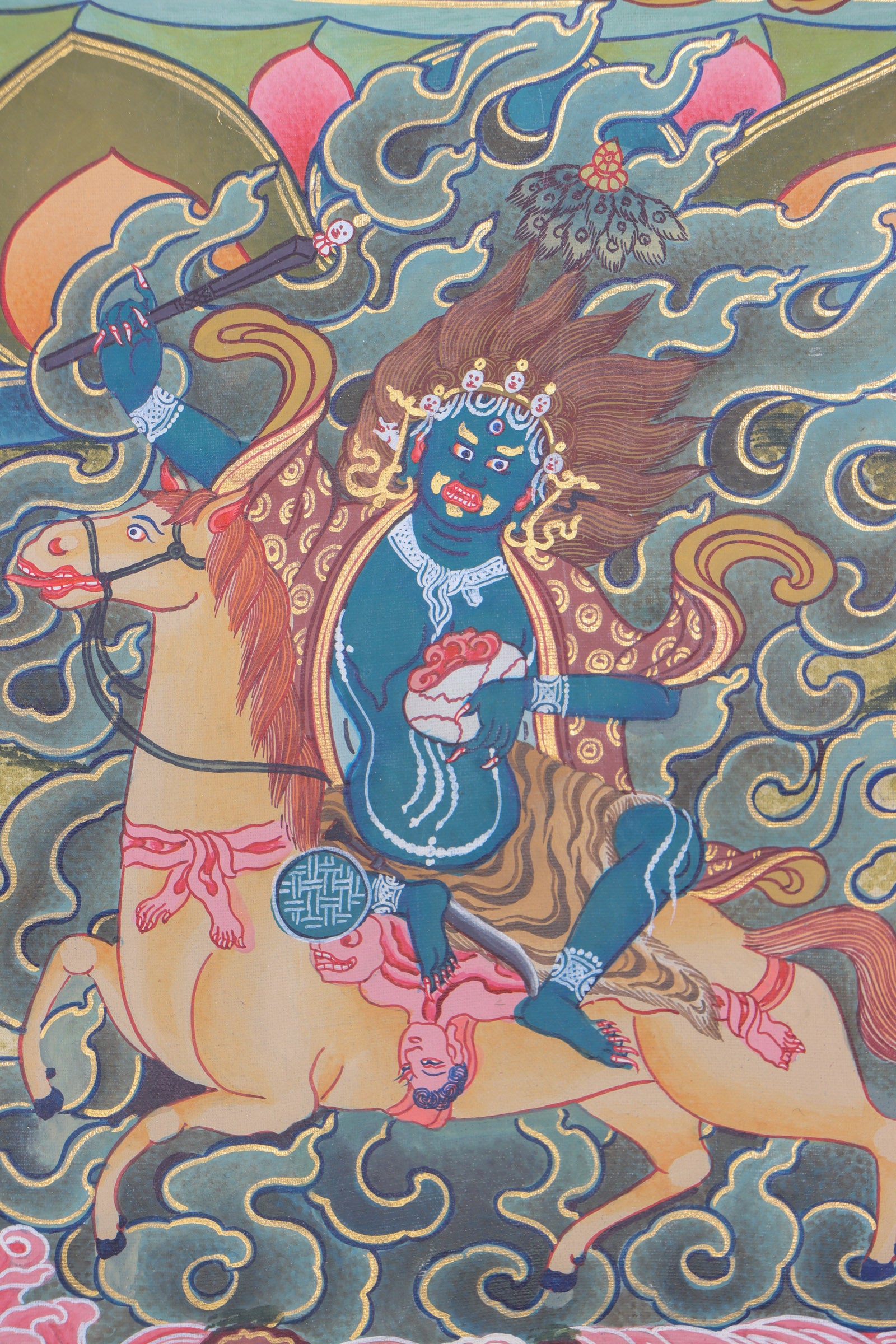 Amitayus Thangka Painting for devotion, meditation and blessings.