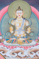 Amitayus Thangka Painting for devotion, meditation and blessings.