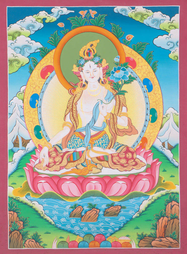  White Tara Thangka for enlightenment.