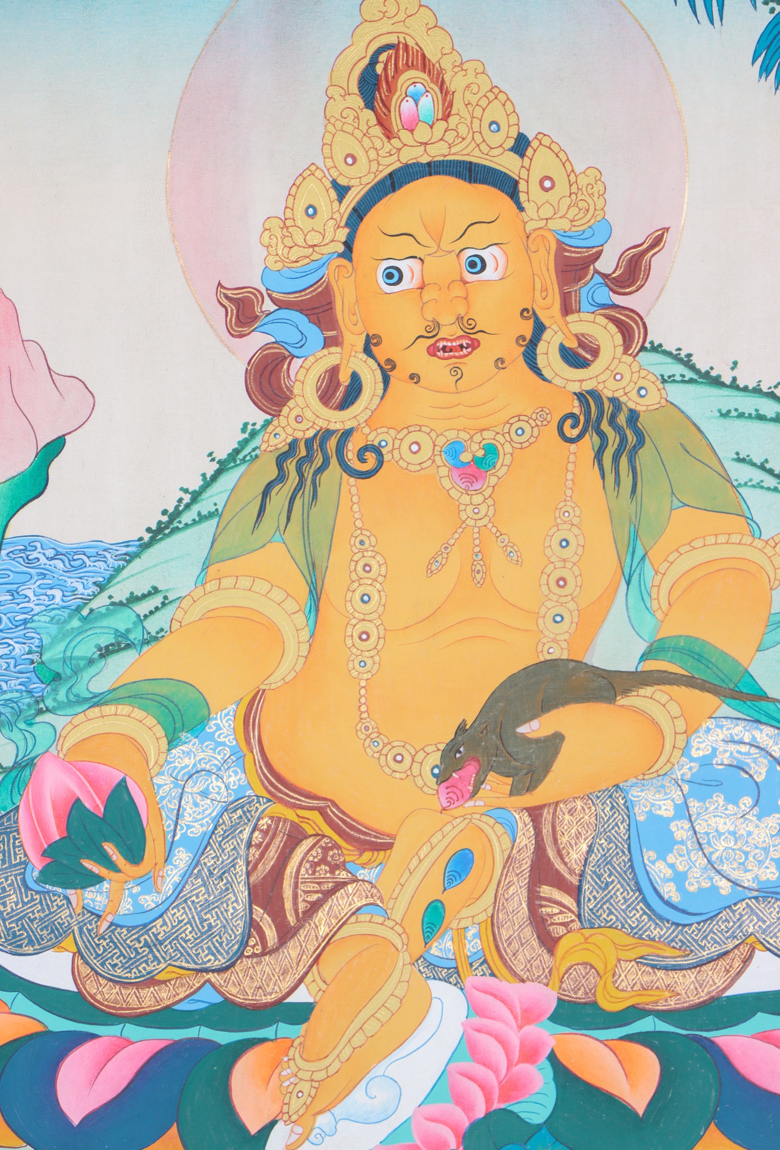 Zambala Thangka Painting for wealth and prosperity.