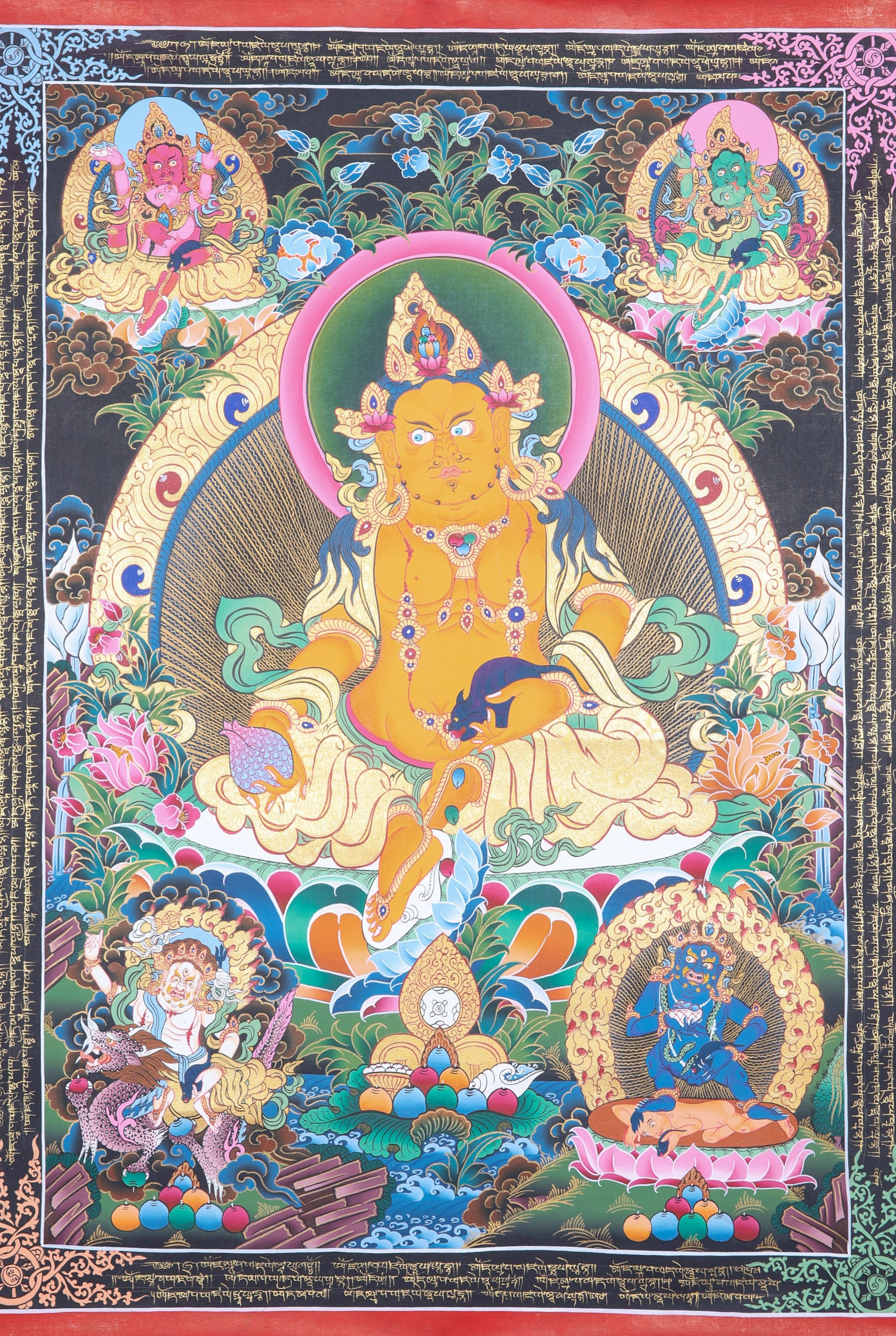 Pancha Kuber Thangka Painting for wealth and prosperity.