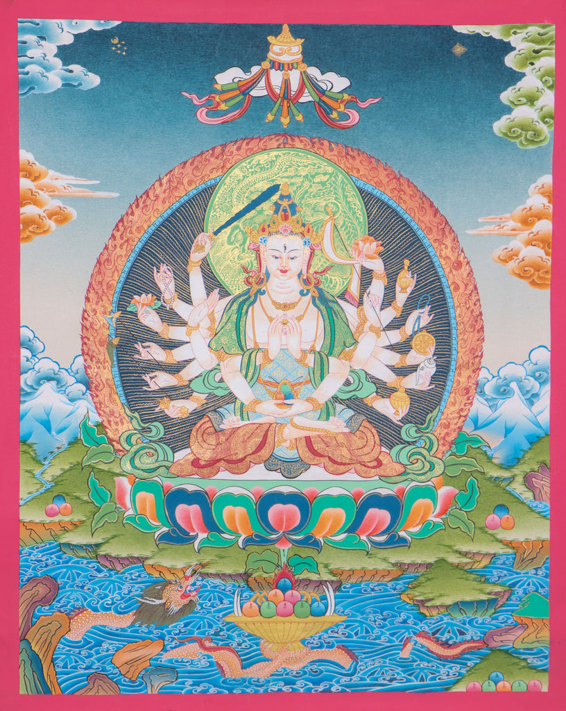 Chundi Thangka are used for contemplation, visualization, and as aids for spiritual practice. 