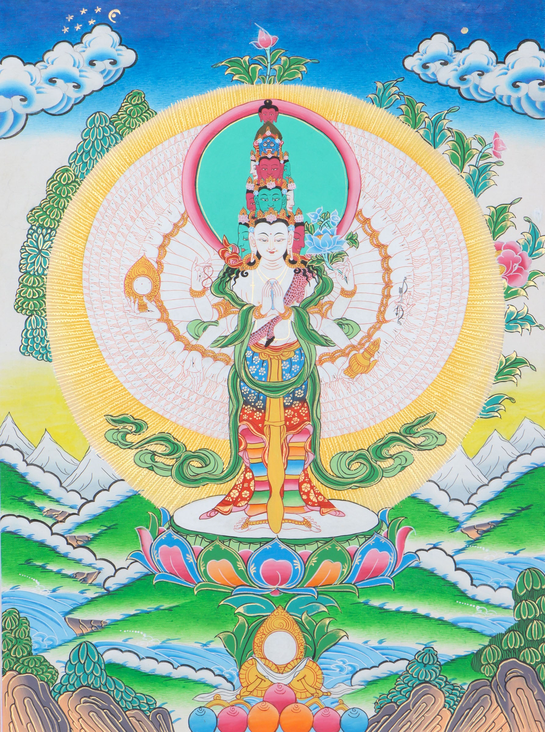 Lokeshwor Thangka provides spiritual guidance and protection.