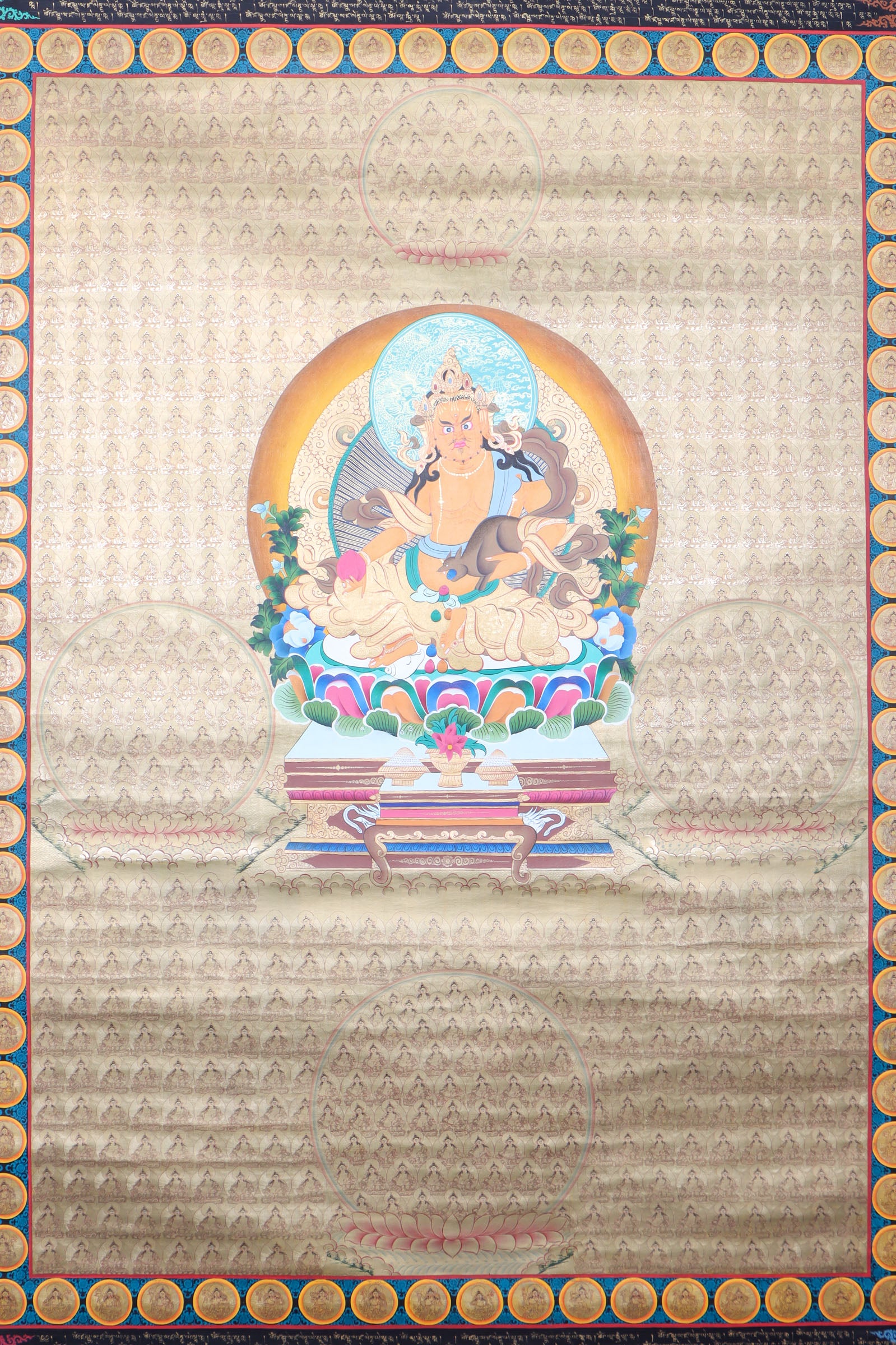  1000 Kuber Thangka Painting for wealth and abundance.