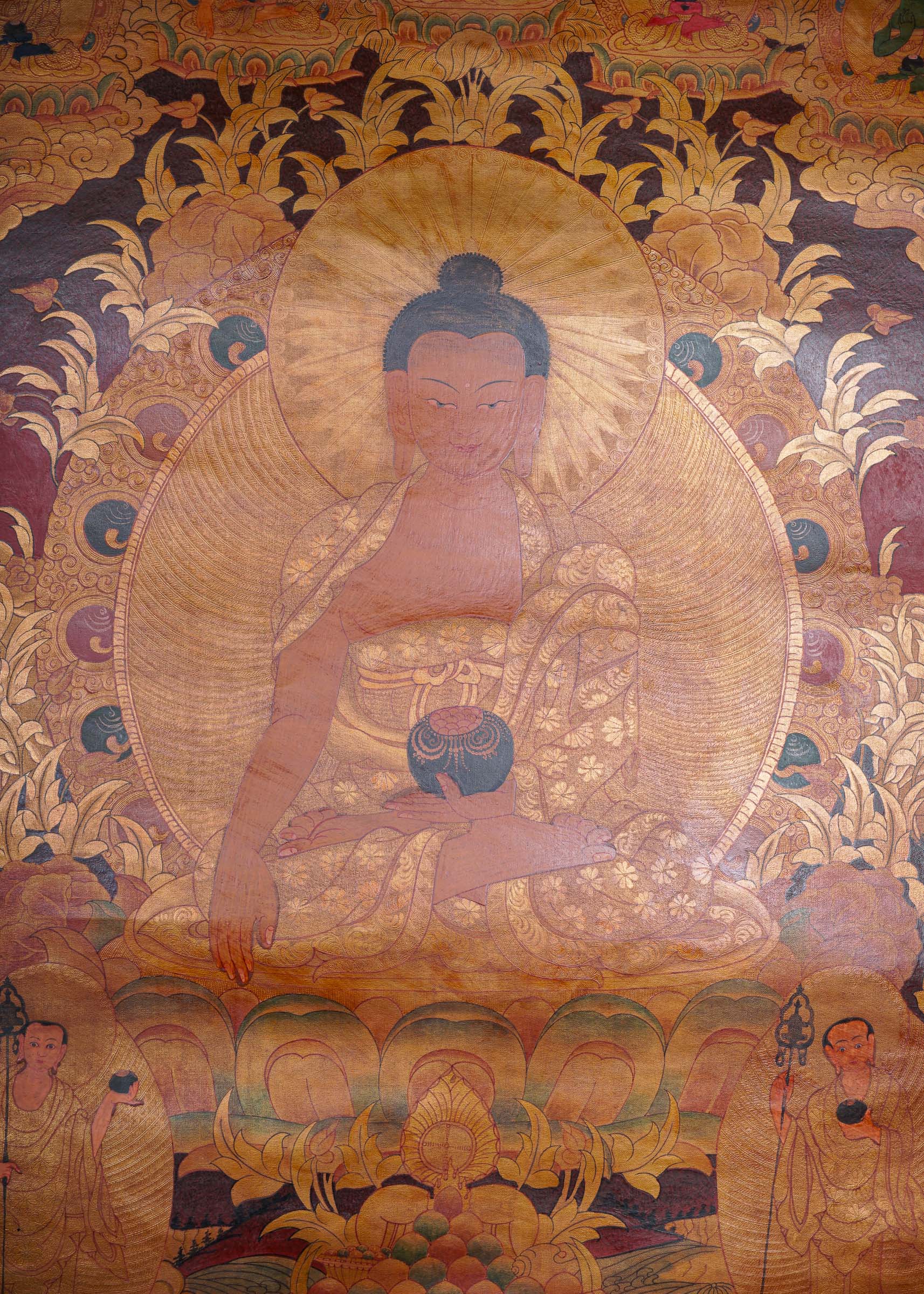 Antique Shakyamuni Buddha Thangka Painting