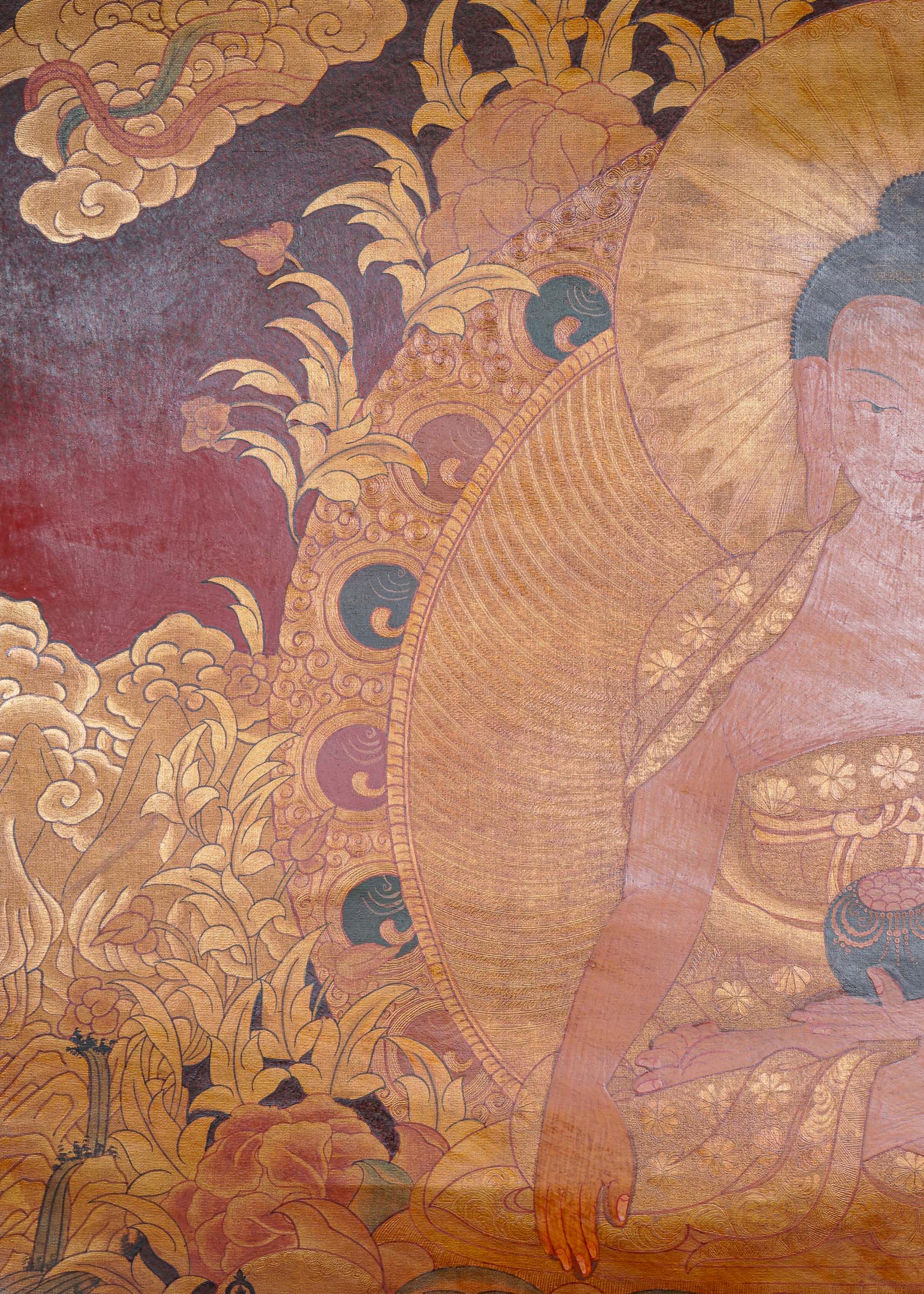 Antique Shakyamuni Buddha Thangka Painting