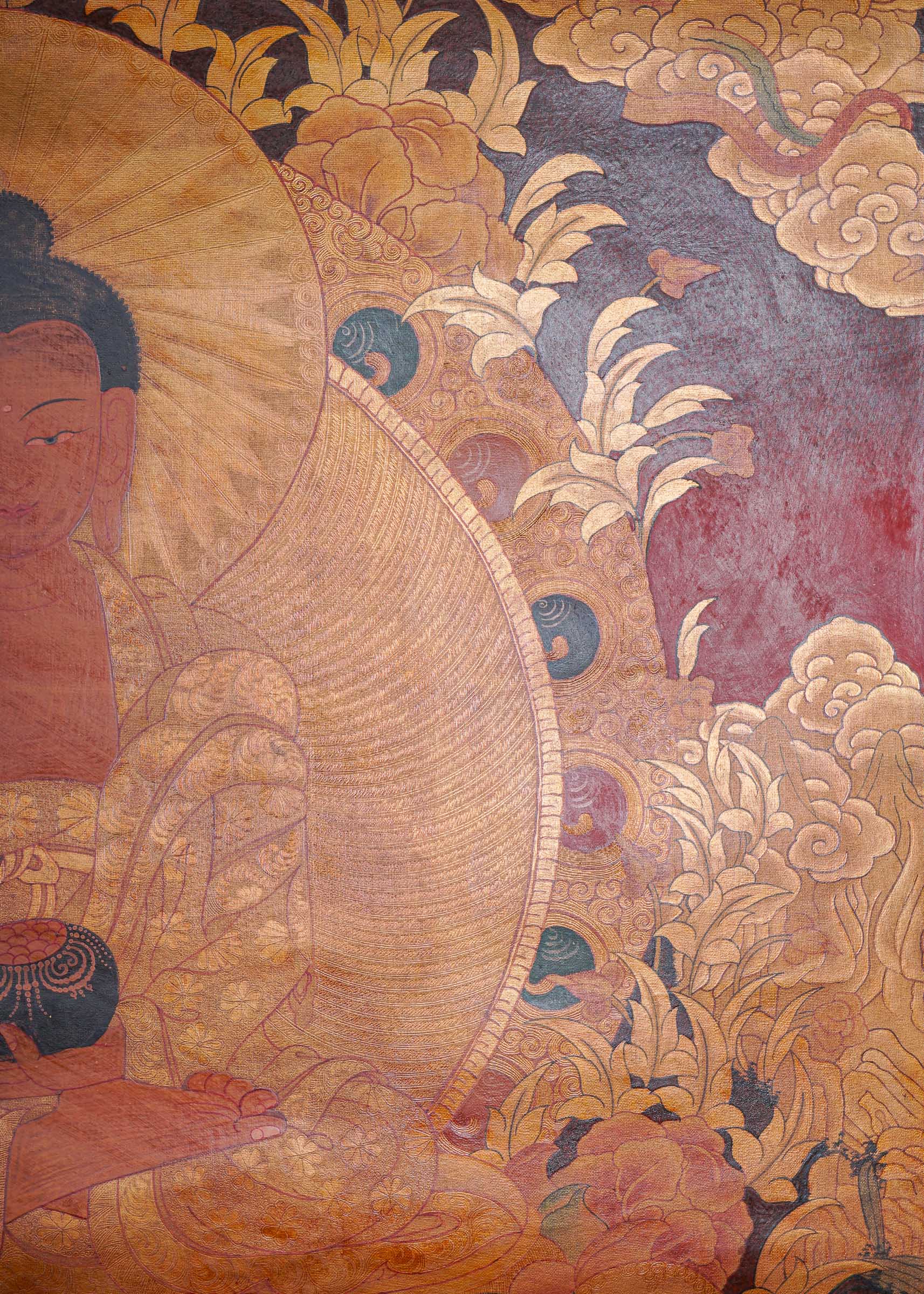 Antique Shakyamuni Buddha Thangka Painting