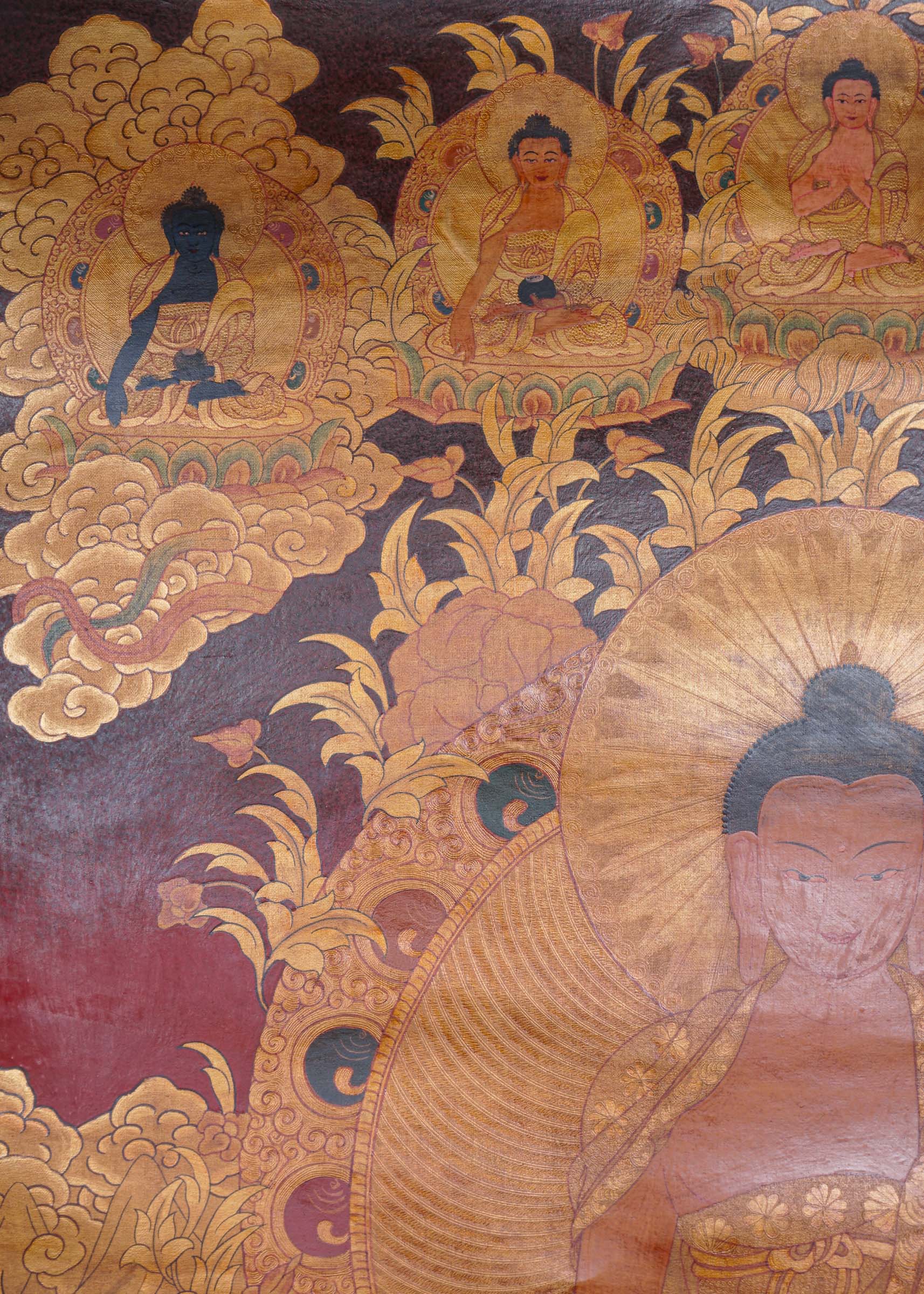 Antique Shakyamuni Buddha Thangka Painting