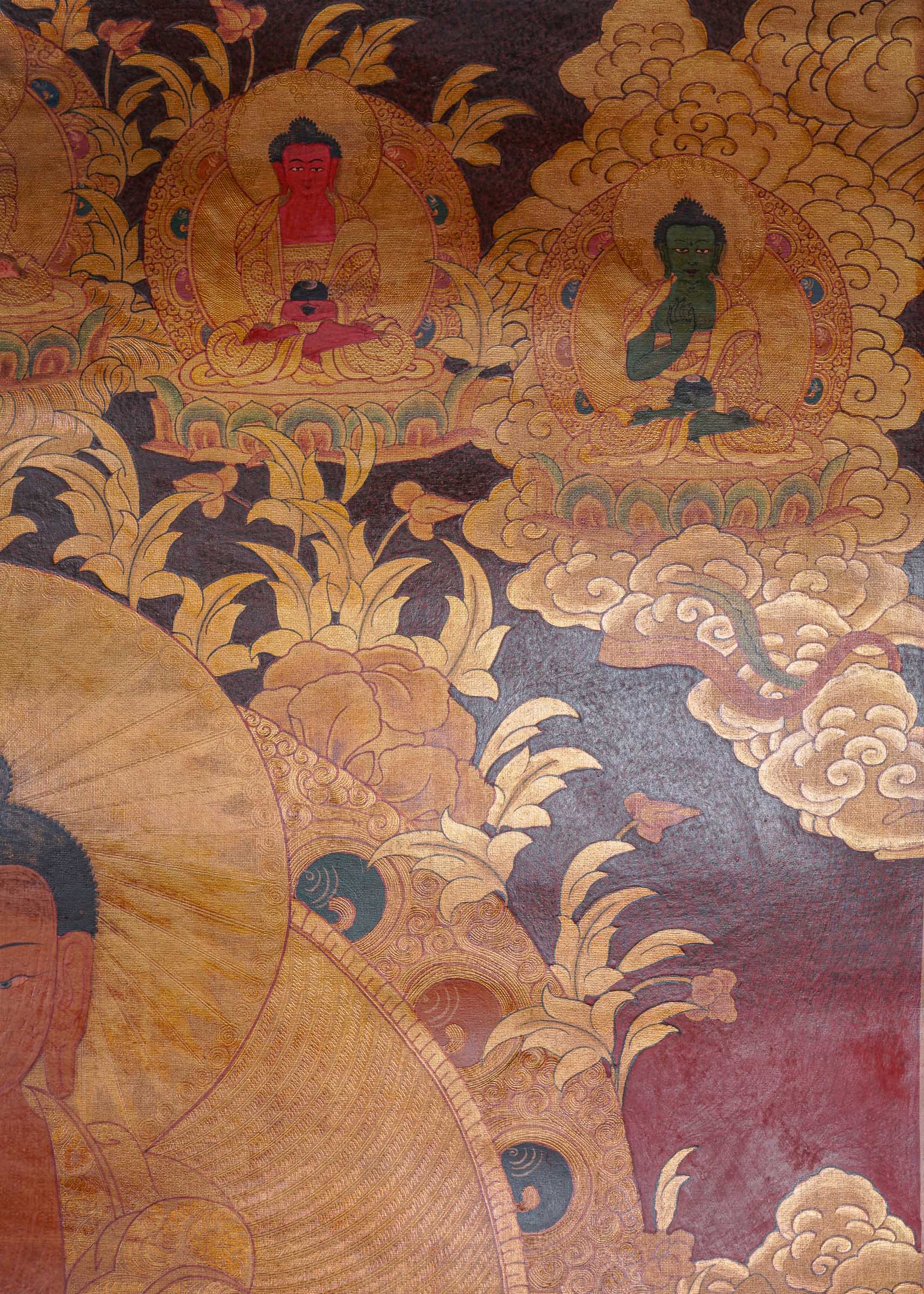 Antique Shakyamuni Buddha Thangka Painting