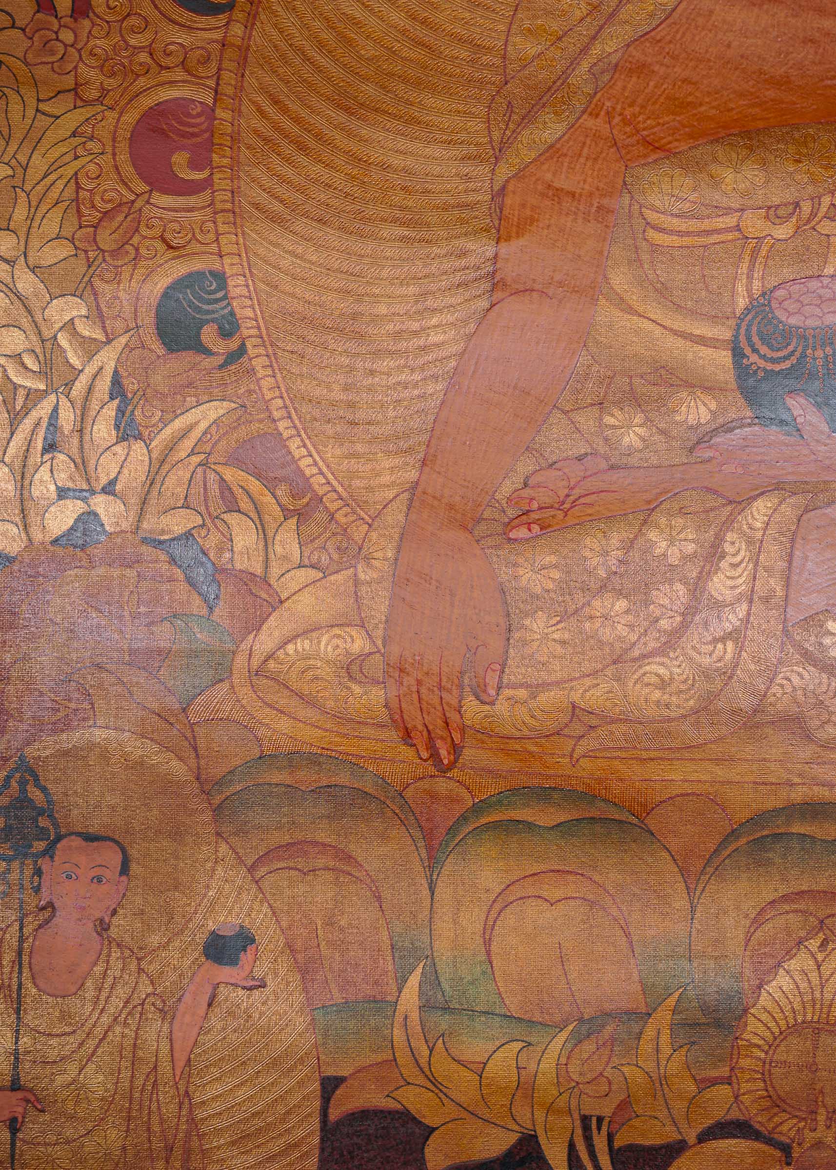 Antique Shakyamuni Buddha Thangka Painting