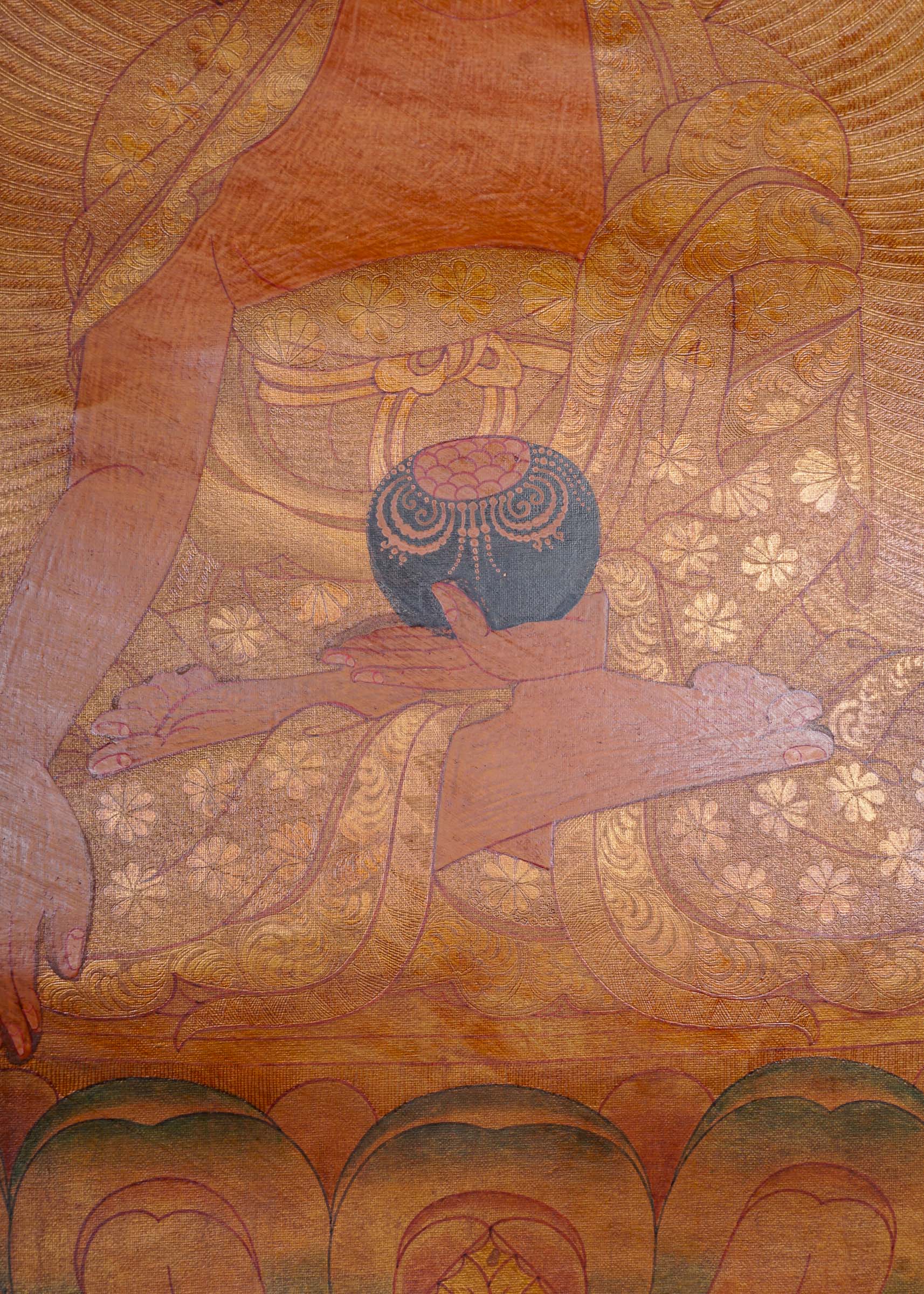 Antique Shakyamuni Buddha Thangka Painting