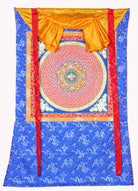 Mantra Mandala Brocade Thangka for wall decor.